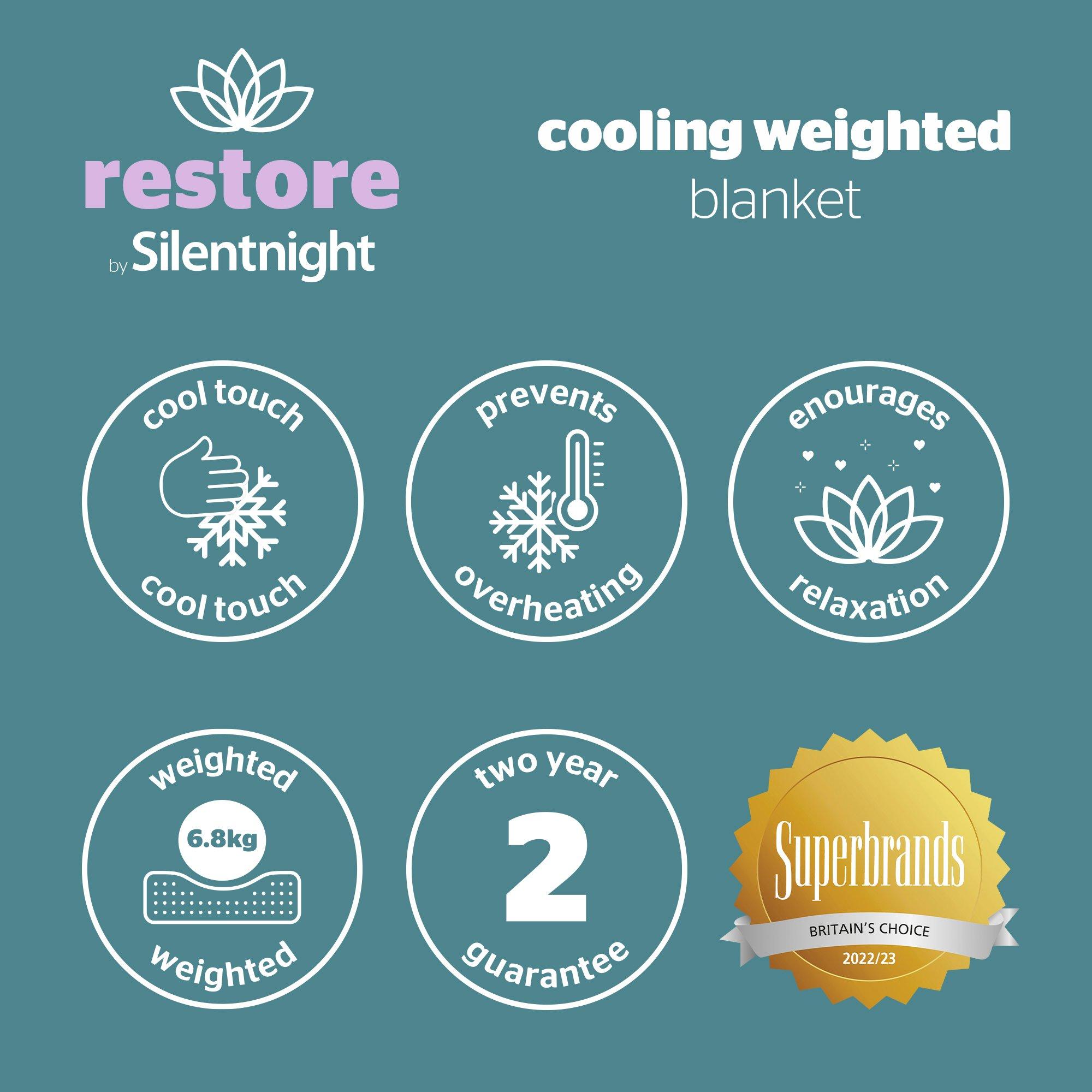 Grey - Silentnight - Restore Cooling Weighted Blanket 6.8kg - 9