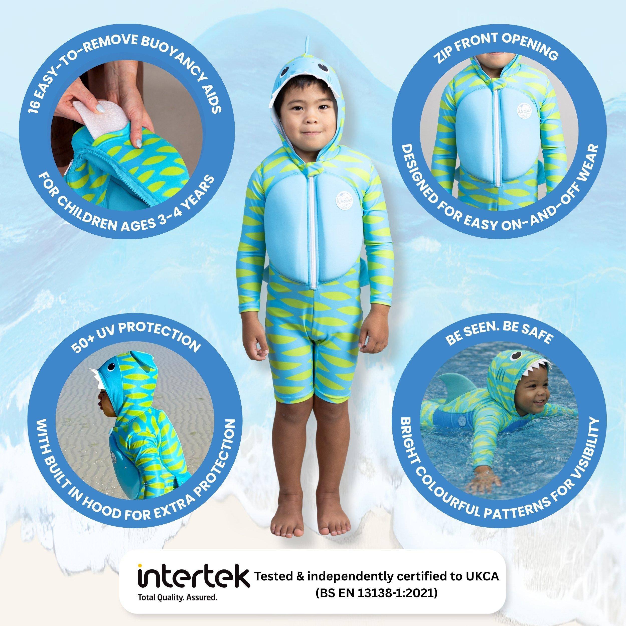 Multi - OneSea - Onesea Shark Outfit - 3-in-1 Children’s Buoyancy Aid - 2-3 Years - 3