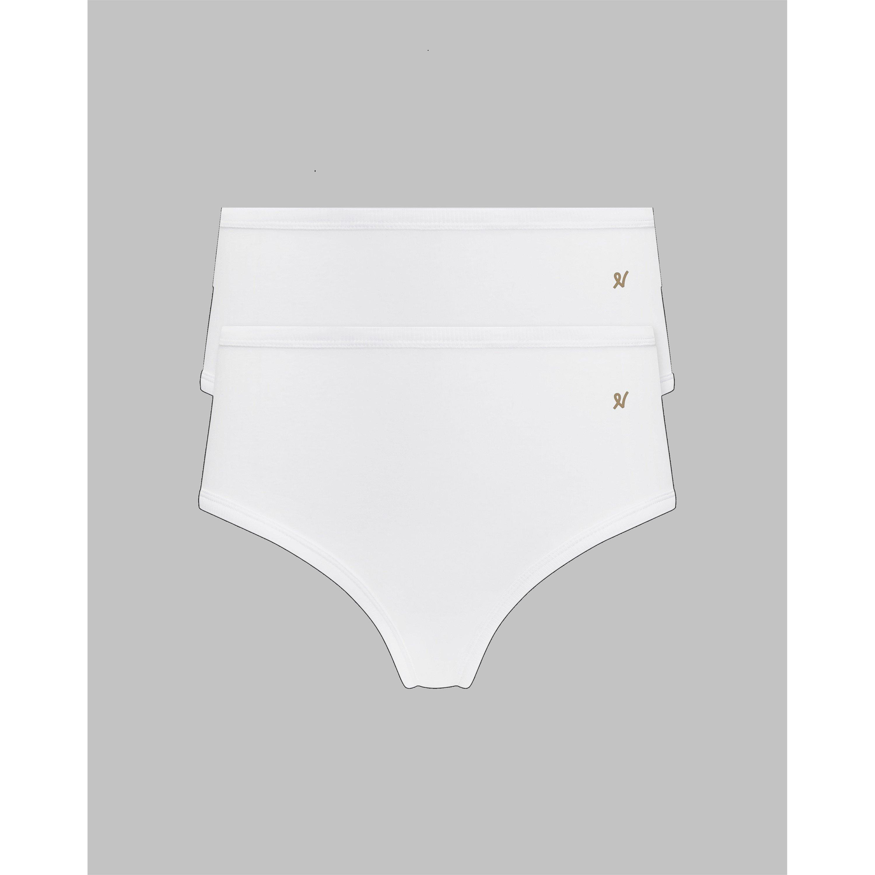 White - Nudea - THE MIDI BRIEF 2 PACK ORGANIC COTTON LOUNGE - 5