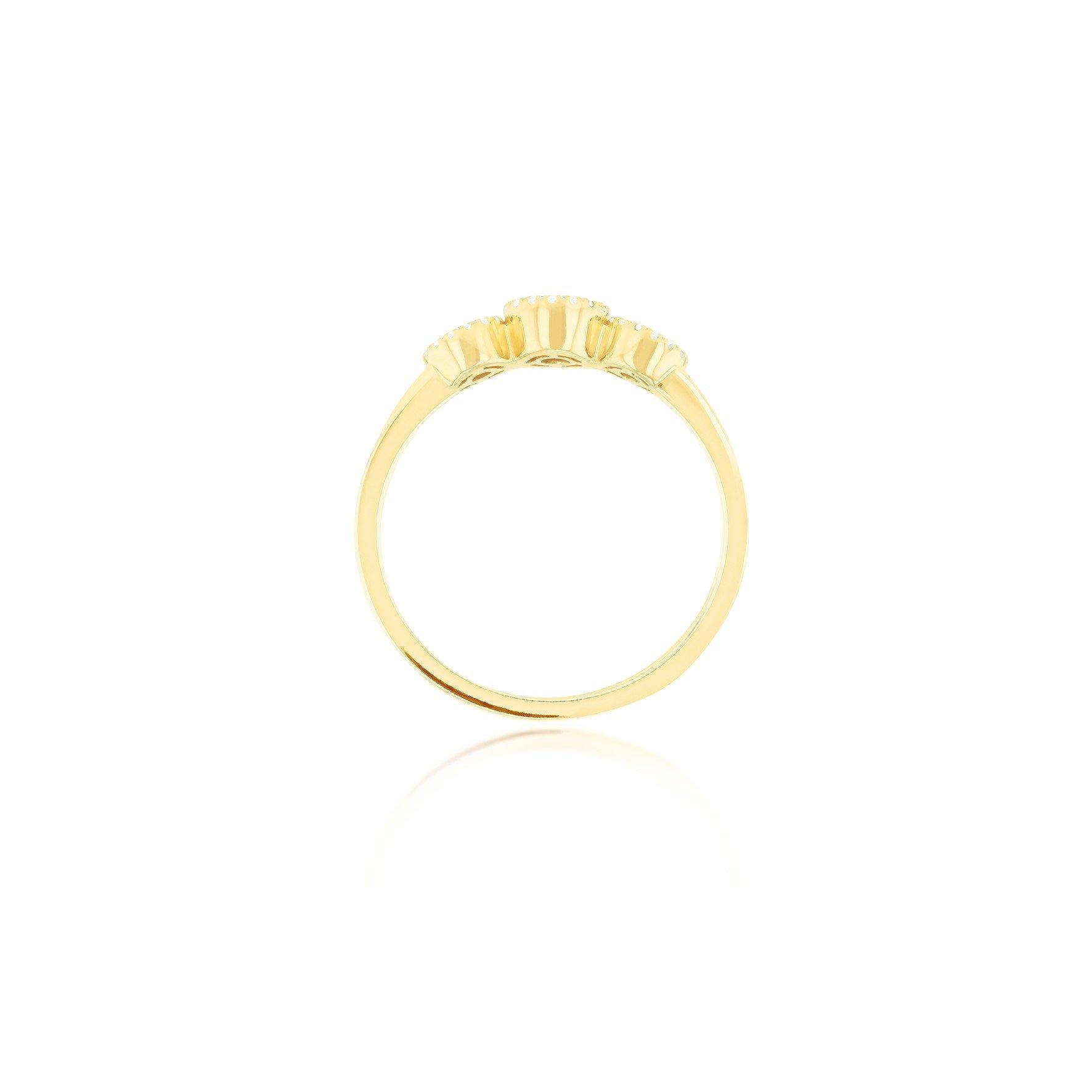 Yellow Gold - Be You - 9ct Gold Trinity Rings with Lab Rubies & Diamonds - 3