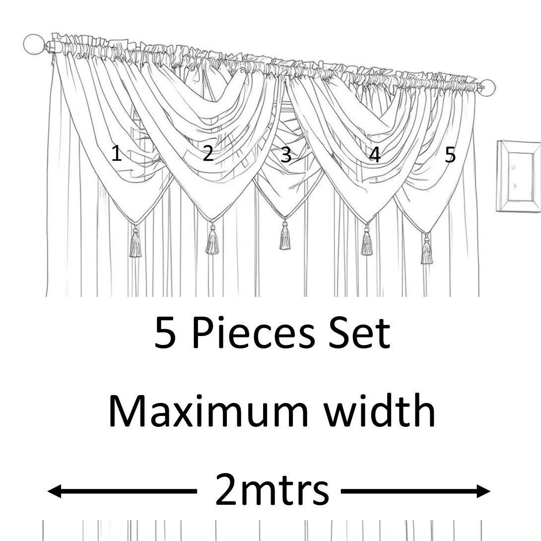 Cerise - Alan Symonds - Plain Voile Swag Set of 5 - 3