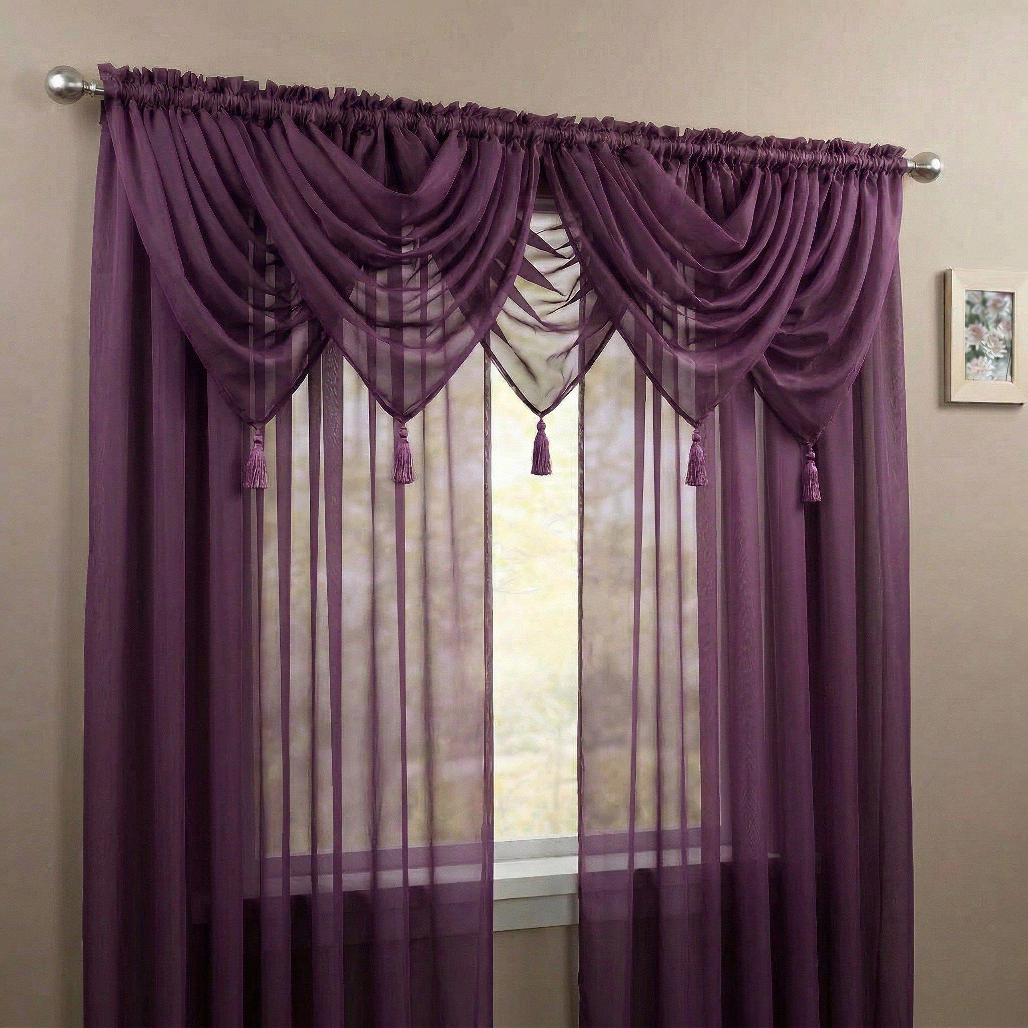 Plain Voile Swag Set of 5