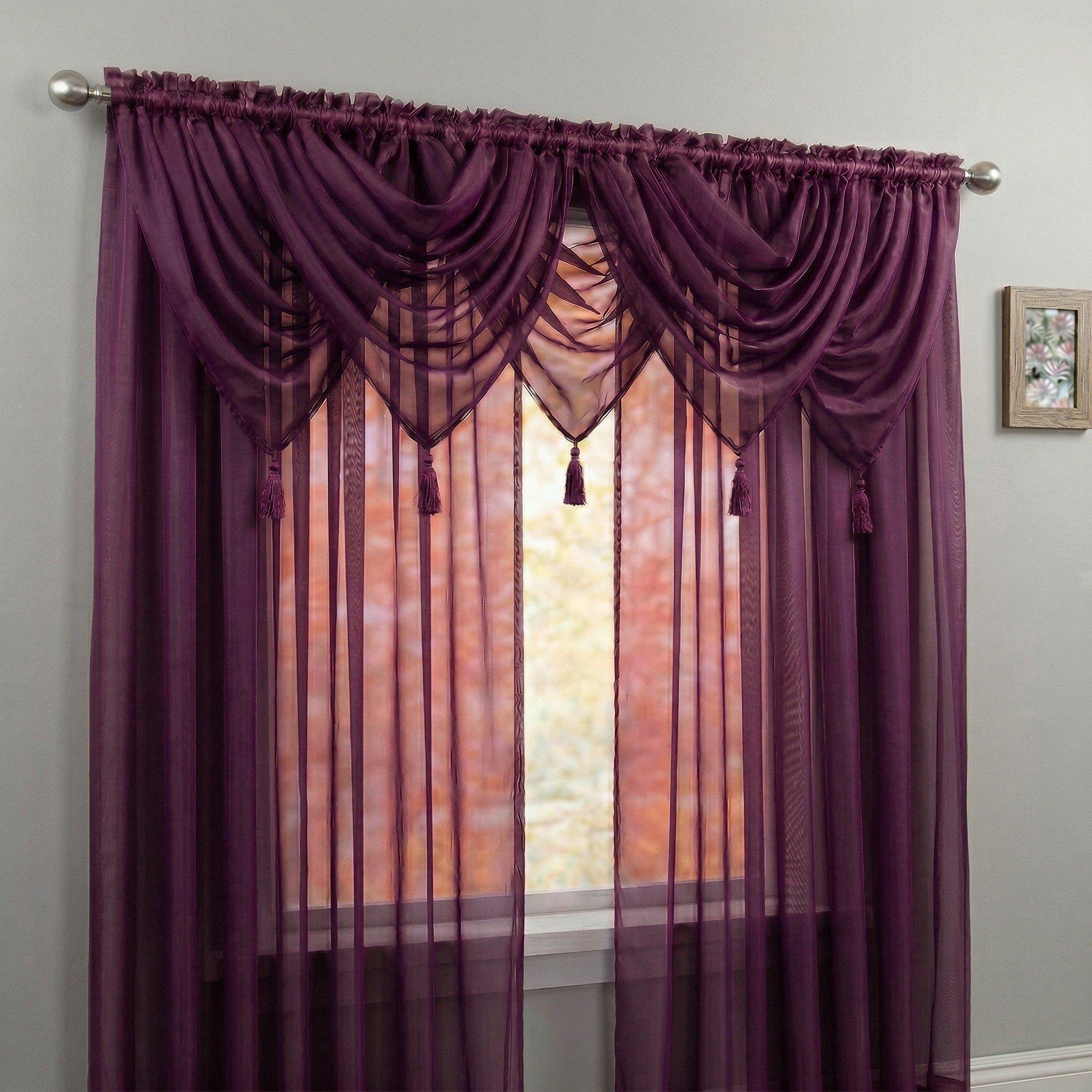 Plain Voile Swag Set of 5
