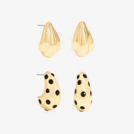 Mood Gold Crystal Dome Earrings - Pack of 2