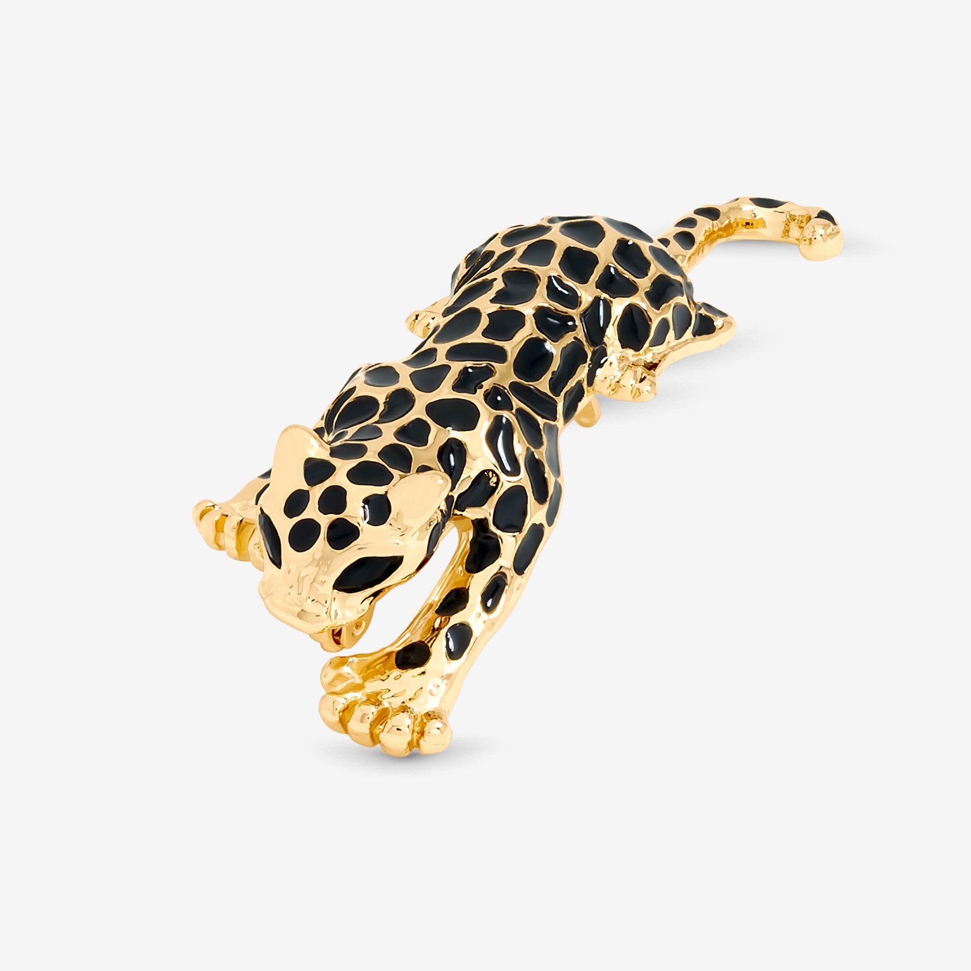 Gold - Jon Richard - Gold Plated and Jet Lepoard Brooch - Gift Box - 3