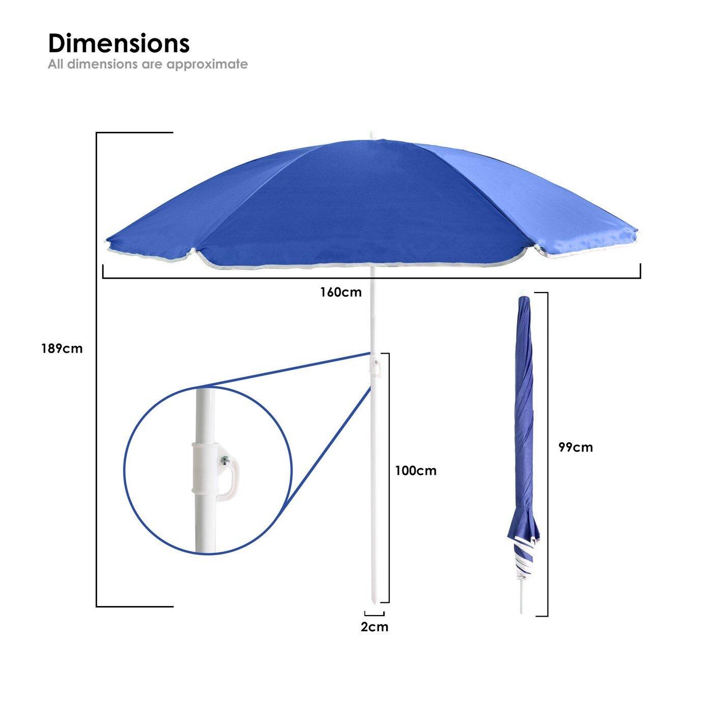 Blue - Nalu - Blue UV Beach Parasol - 3
