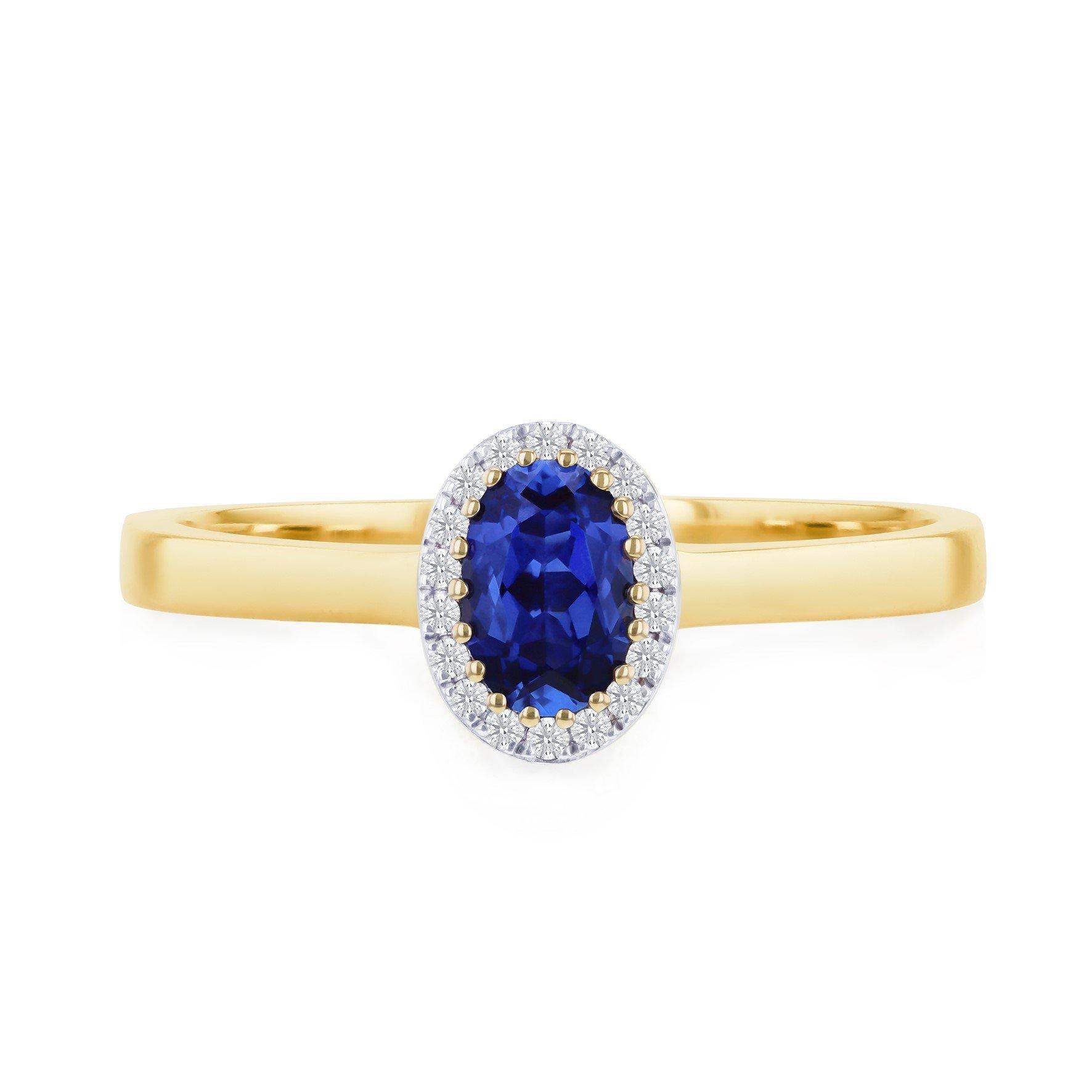Yellow Gold - Be You - 9ct Gold Lab Created Diamonds & Oval Sapphire Ring - 2