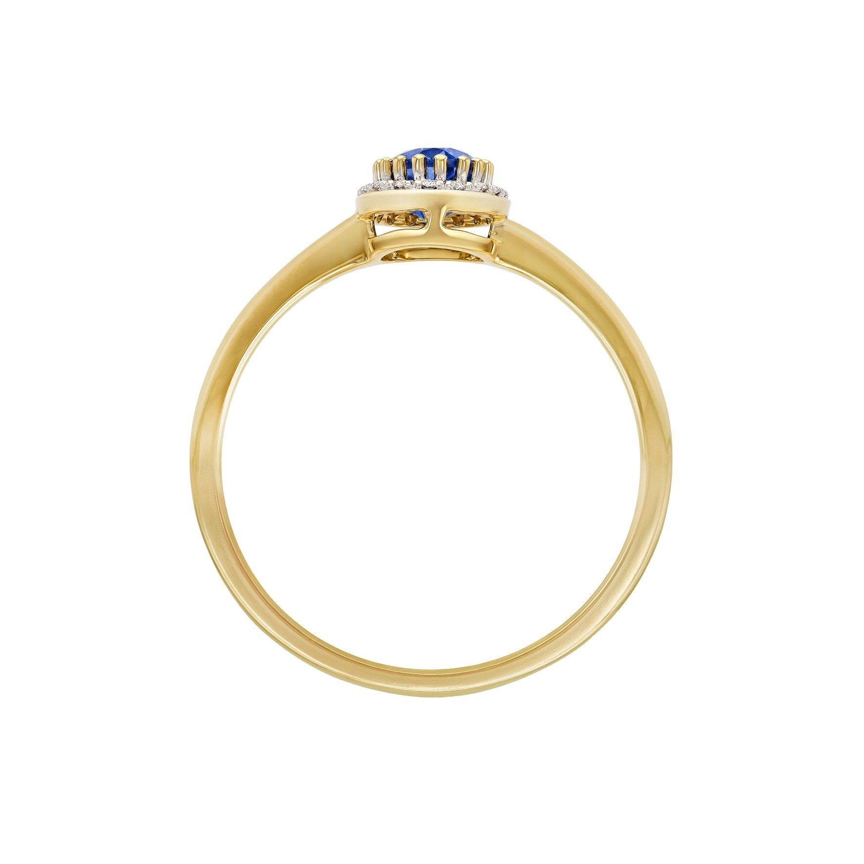 Yellow Gold - Be You - 9ct Gold Lab Created Diamonds & Oval Sapphire Ring - 3