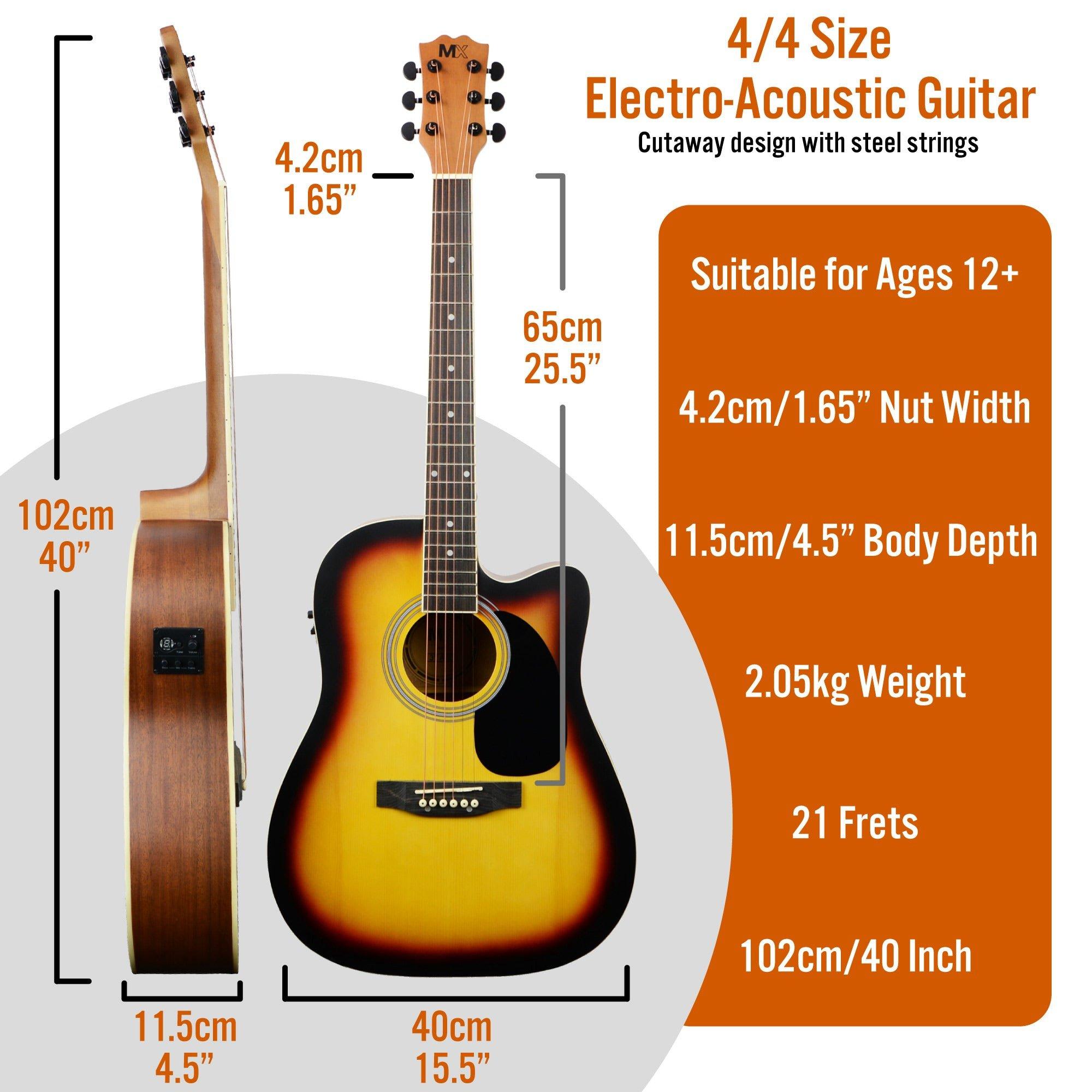 Sunburst - 3rd Avenue - Cutaway Electro Acoustic Guitar Pack - 2