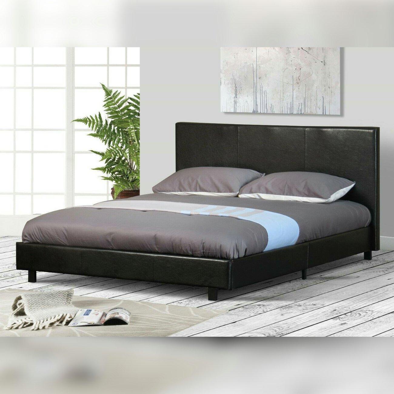 Faux Leather Bed and Mattress