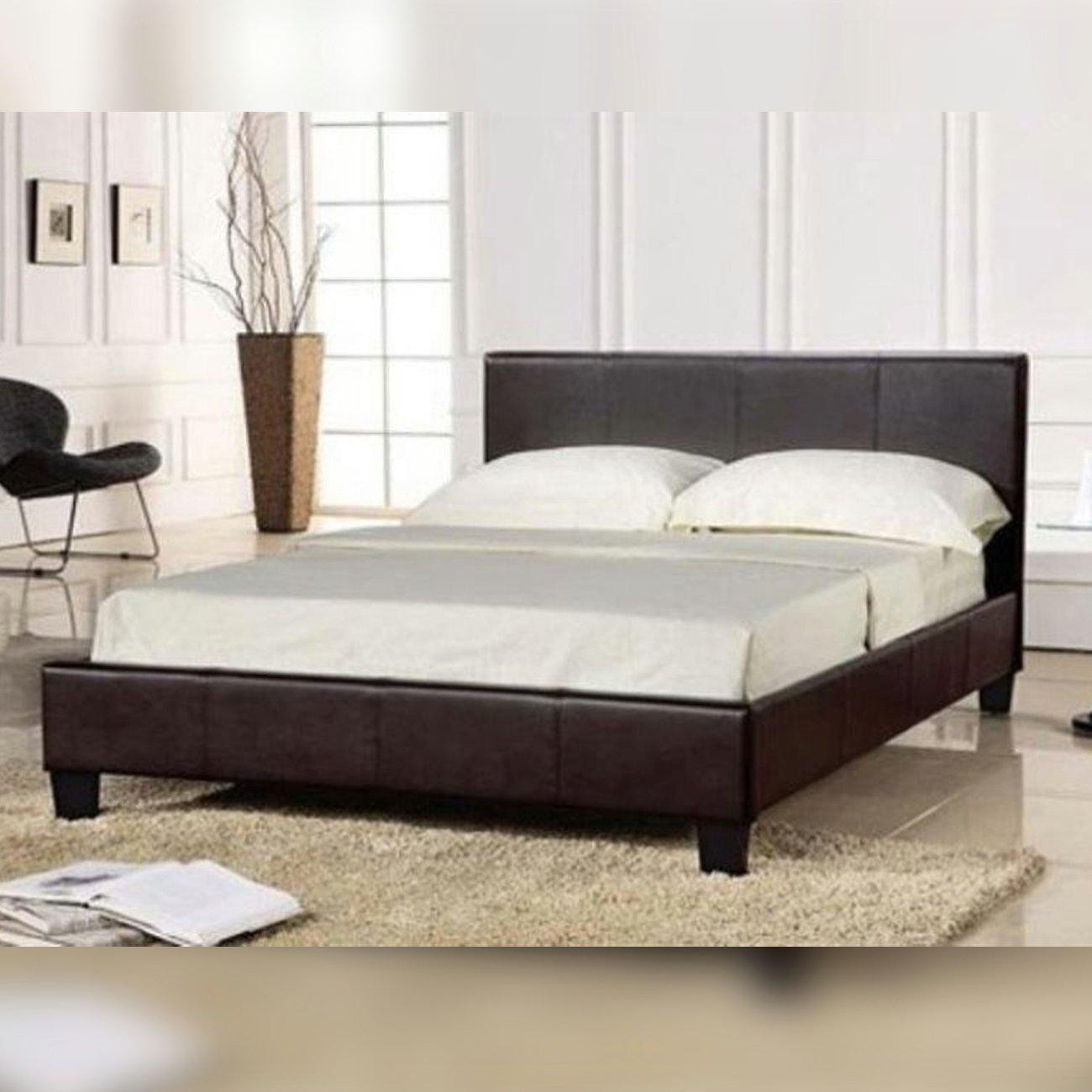 Comfy Living Faux Leather Bed and Mattress