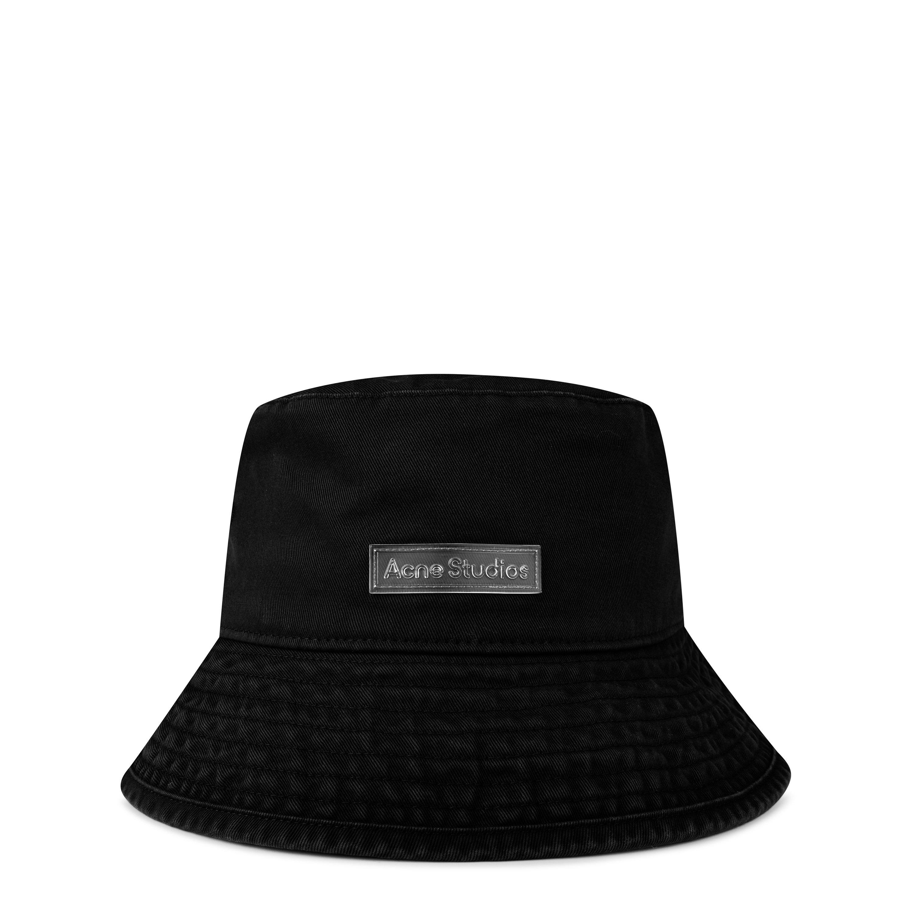 Acne Studios Black Cotton Bucket Hat with Label Tag Authentic Acne Studio: Black Cotton Bucket Hat | Men main image 4