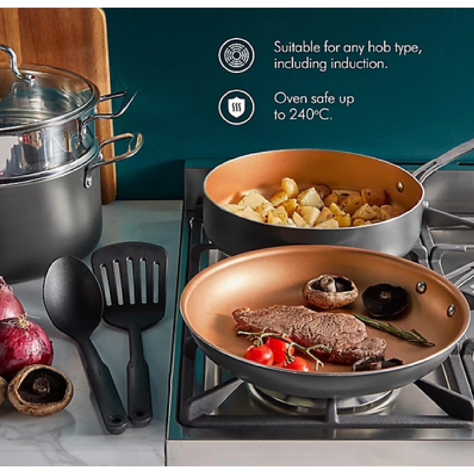 Black - VonShef - VonShef 11 Piece Cookware Set With Utensils - 4