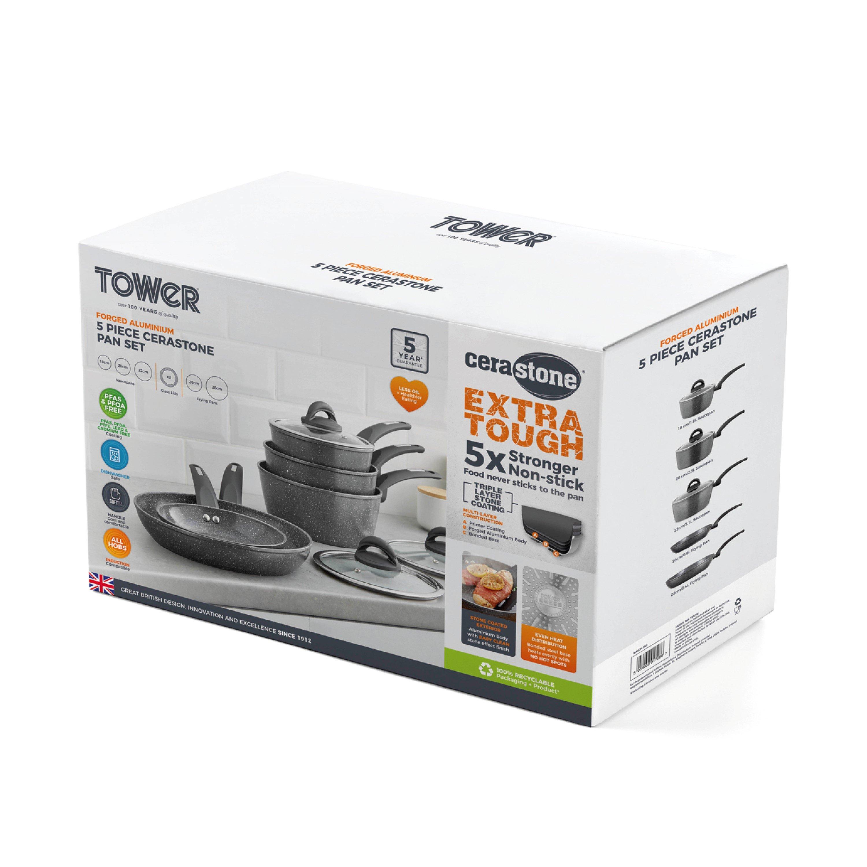 Graphite - Tower - Cerastone Forged 5 Piece Pan Set Graphite - 12