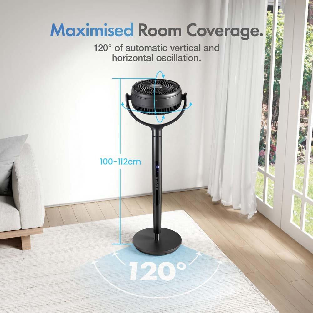 Black - VonHaus - VonHaus - 8-Inch Pedestal Fan - Black - 12