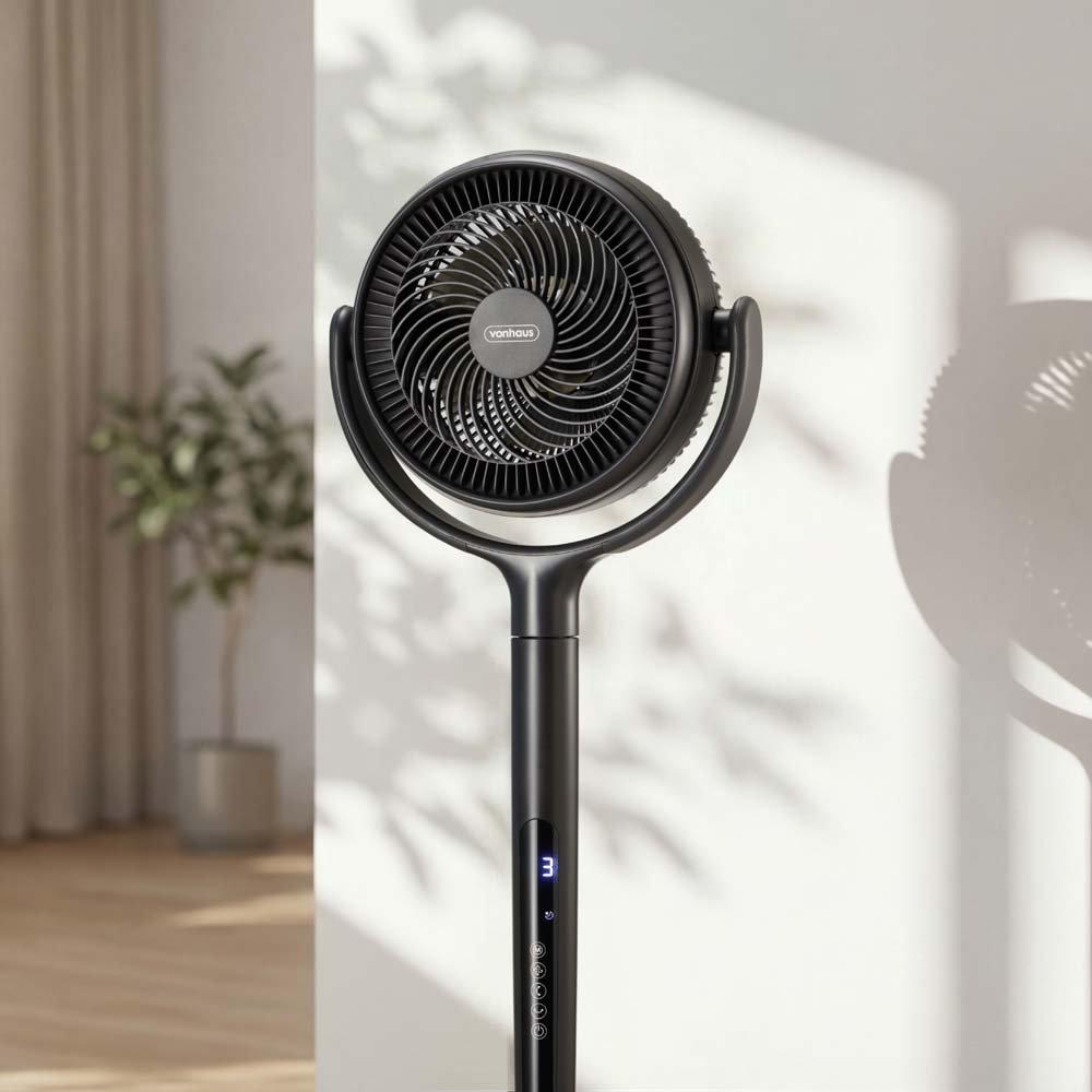 Black - VonHaus - VonHaus - 8-Inch Pedestal Fan - Black - 3