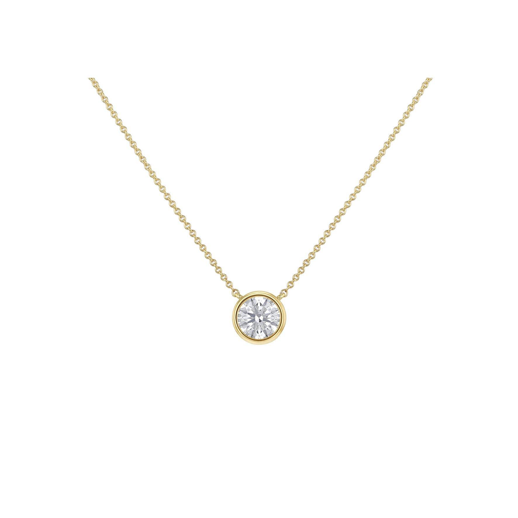 Be You 9ct Gold 1ct Round Lab Created Diamond Necklace