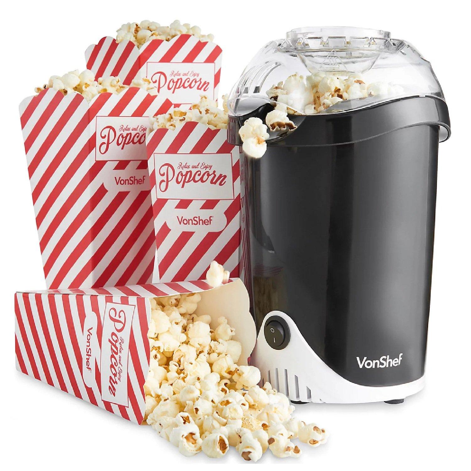Black - VonShef - Hot Air Popcorn Maker - 1