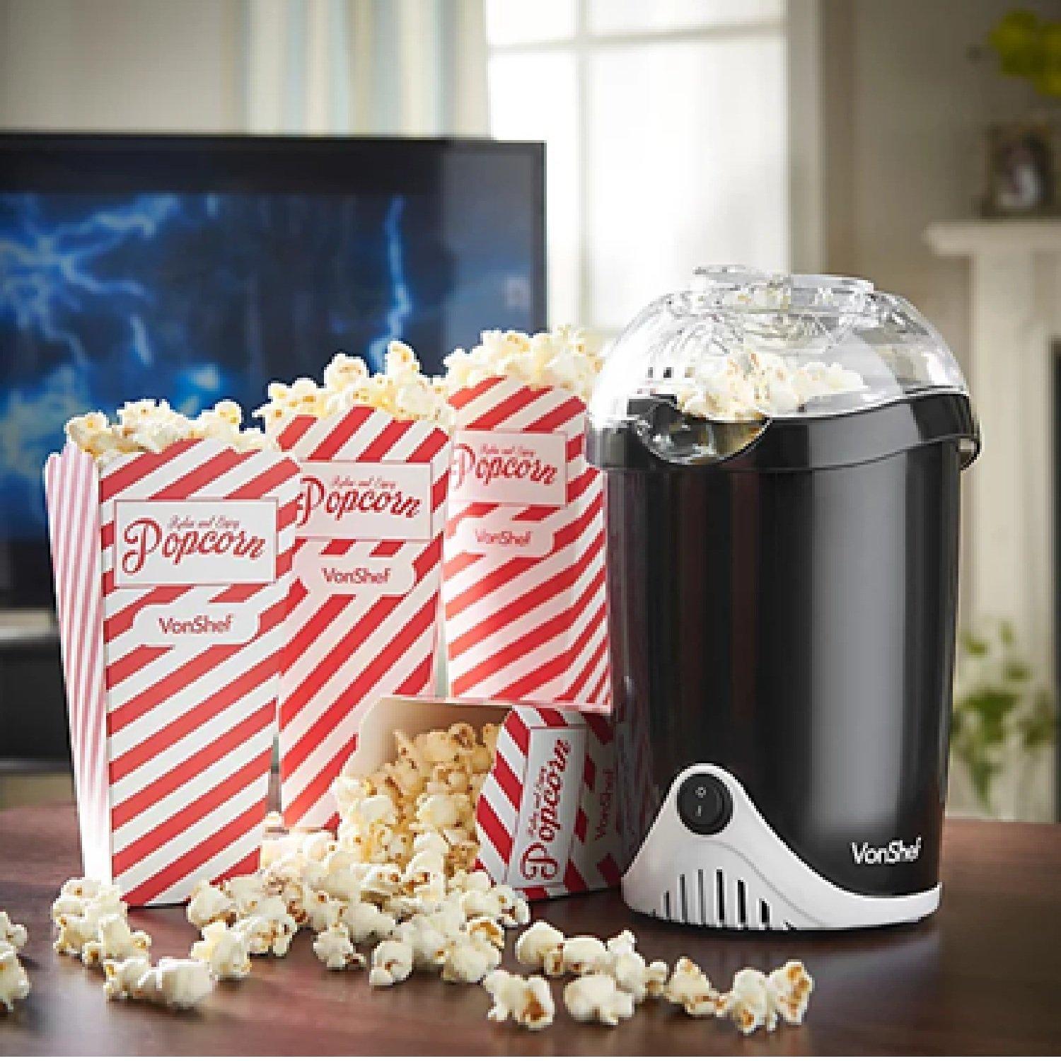 Black - VonShef - Hot Air Popcorn Maker - 4