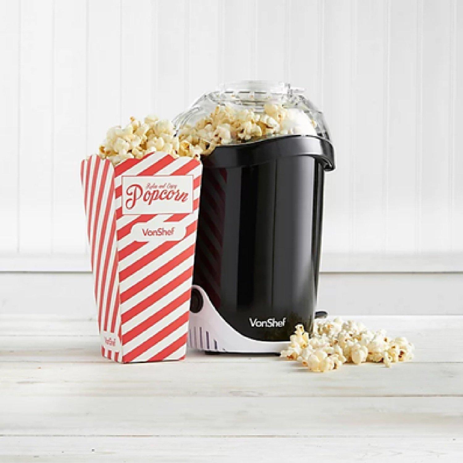 Black - VonShef - Hot Air Popcorn Maker - 8