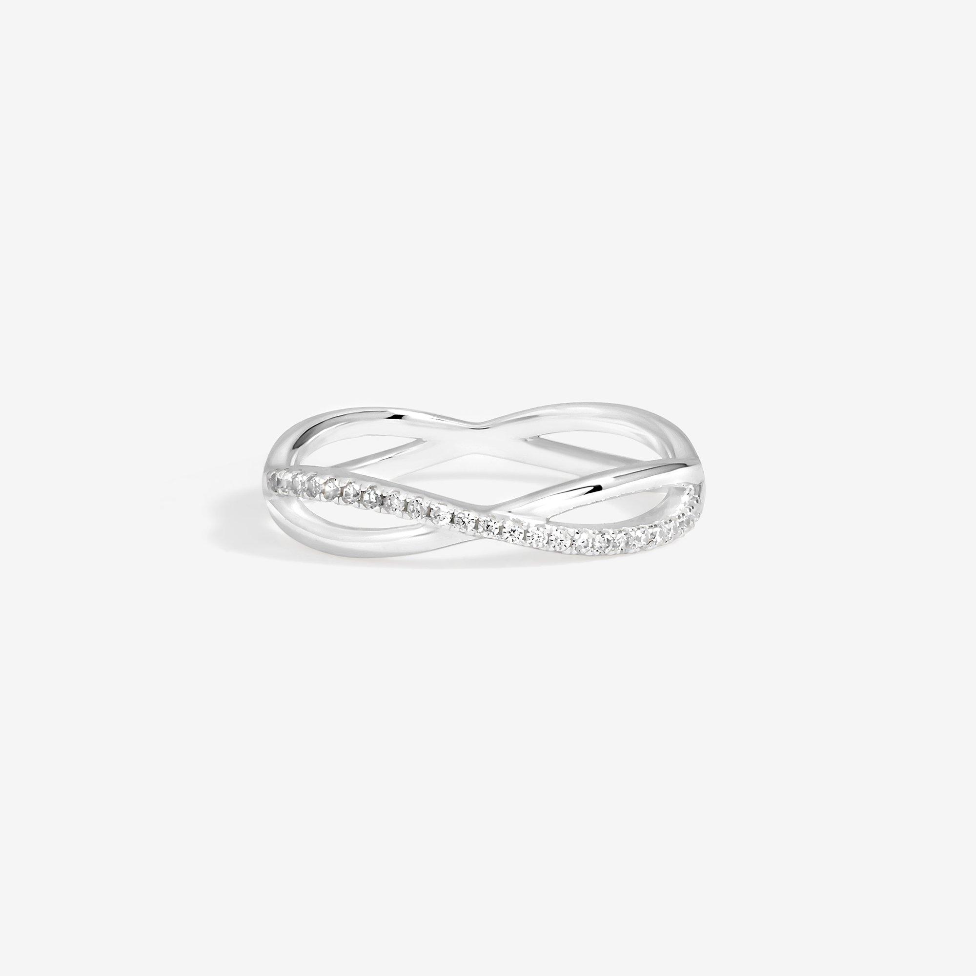 Silver - Simply Silver - Sterling Silver 925 Cubic Zirconia Infinity Ring - 1