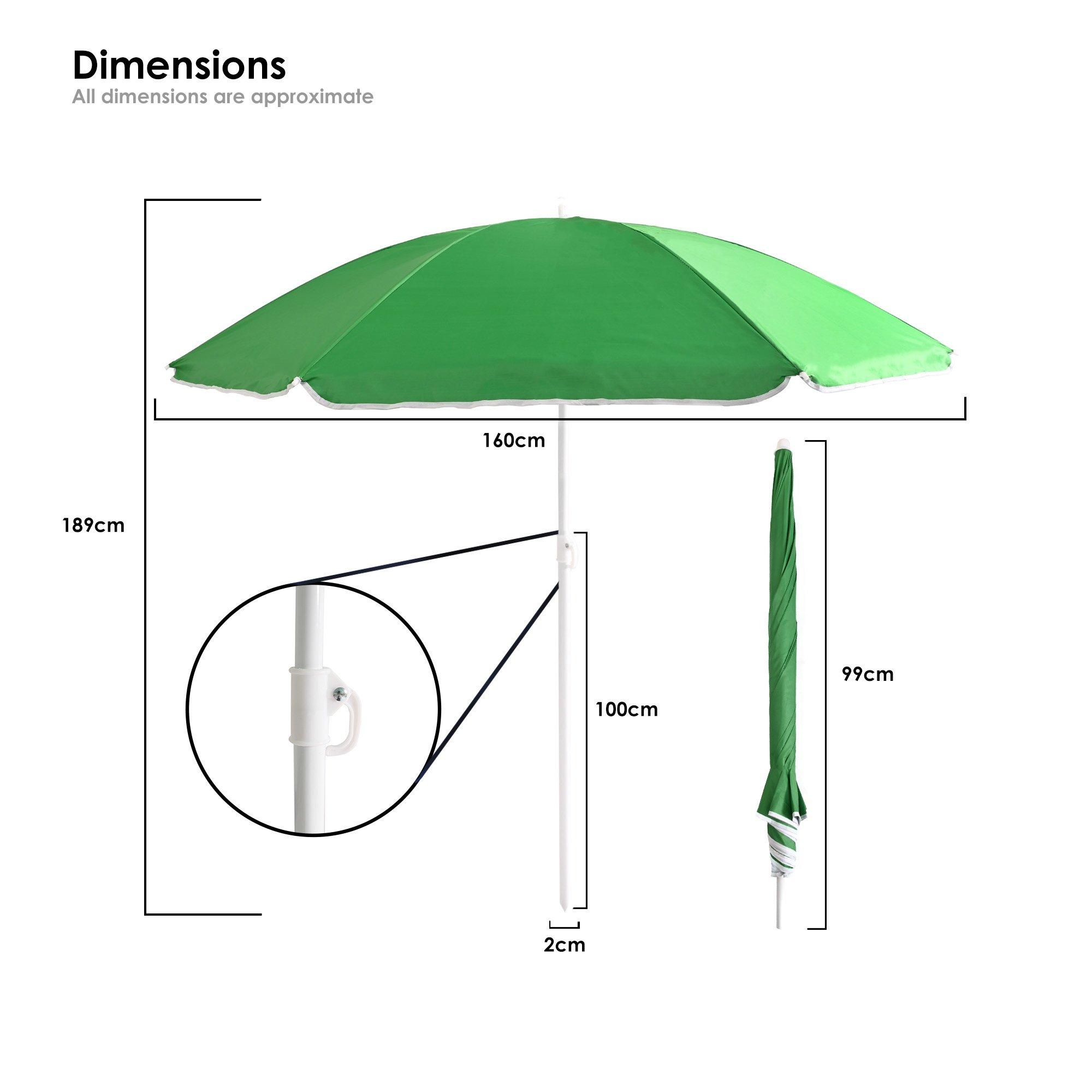 Green - Nalu - Green UV Beach Parasol - 3