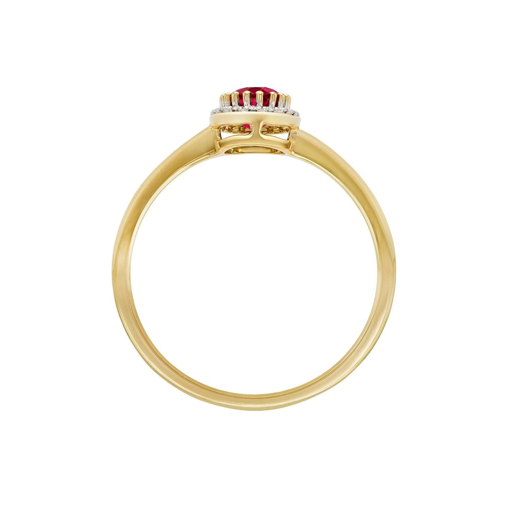 Yellow Gold - Be You - 9ct Gold Lab Created Diamonds & Oval Ruby Ring - 3