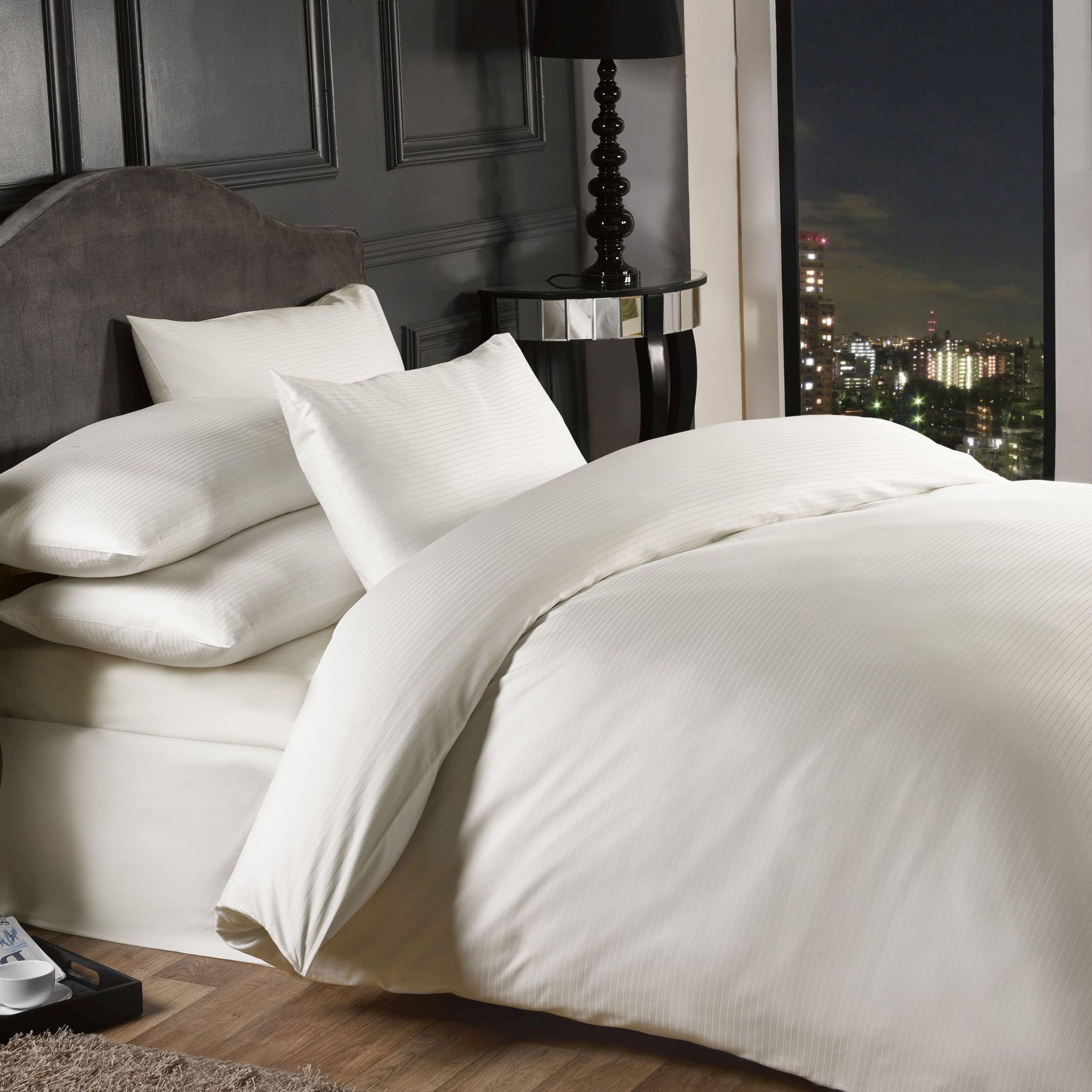 Cream - Emma Barclay - Fitted Sheet 1000 Thread Count Stripe Grosvenor - 1