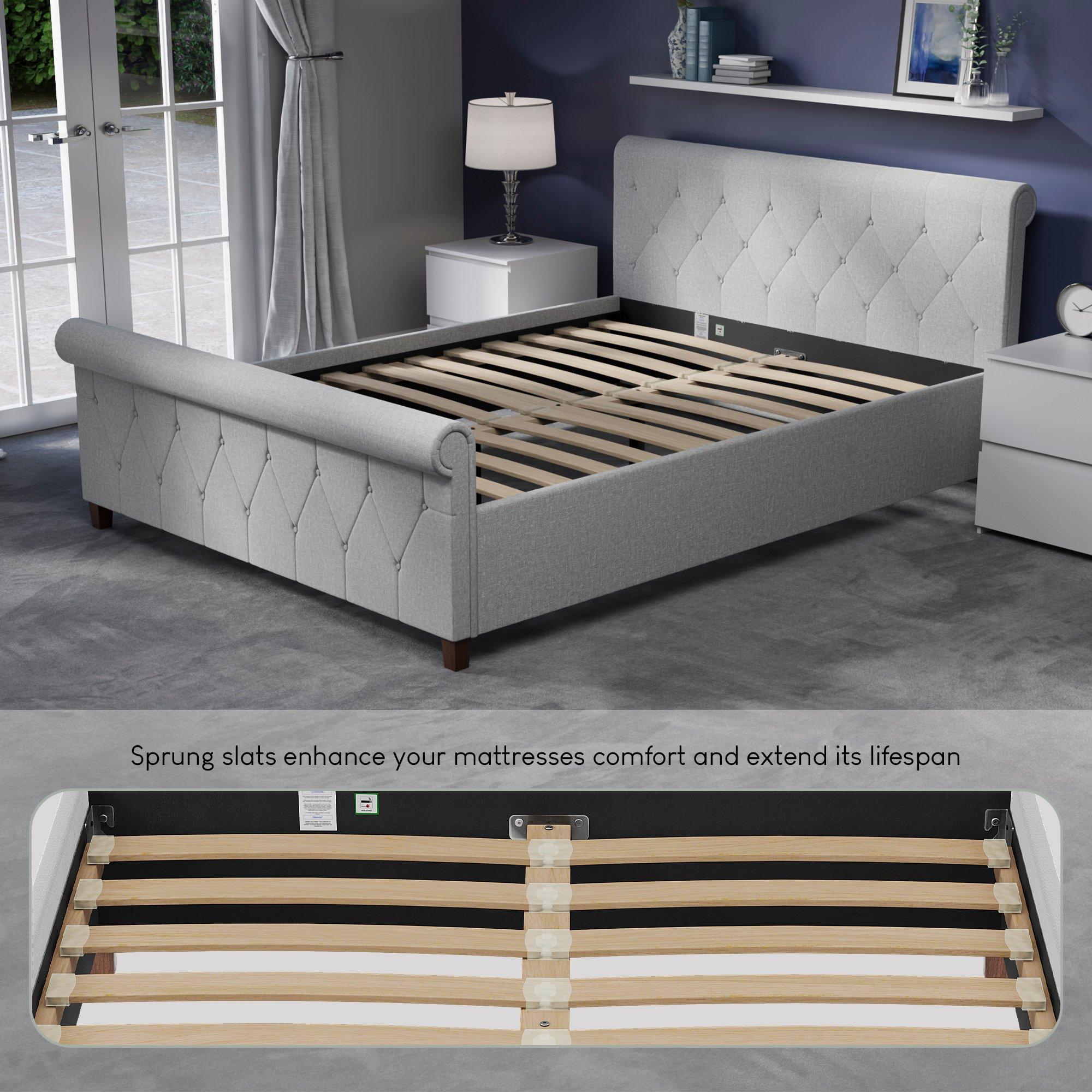 Light Grey Velv - Lassic - Vida Designs Vittorio Double Bed UKFR - 4