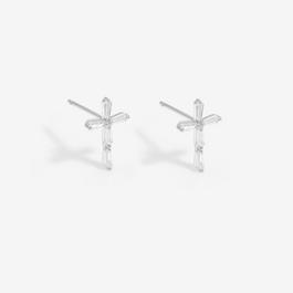 Simply Silver Sterling Silver 925 Cubic Zirconia Cross Studs