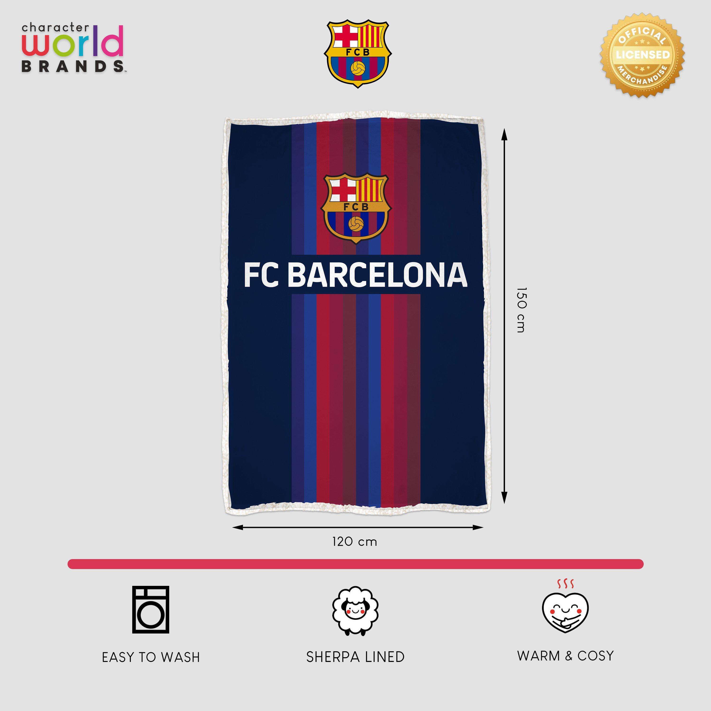 Blue - FC Barcelona - Barcelona Offside Sherpa Back Fleece Blanket - 2