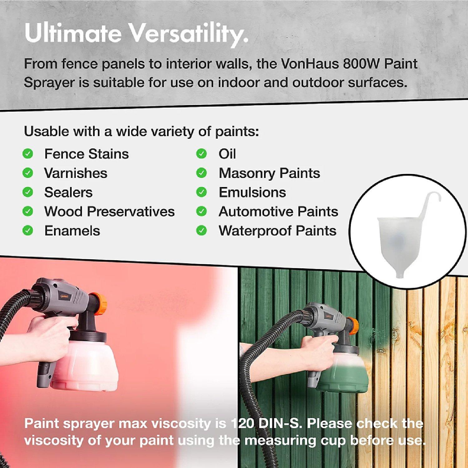 Grey - VonHaus - 800W Paint Sprayer Gun - 2