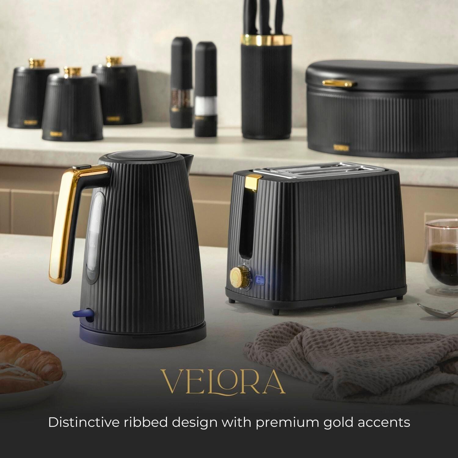 Matte Black - Tower - Tower Velora Electric Kettle 1.7L Rapid Boil 3kW - 3