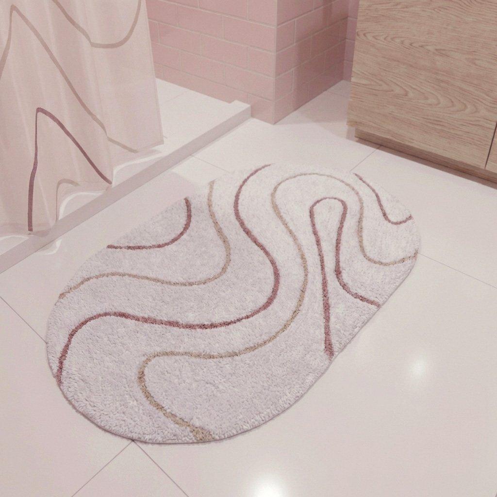 White/Pink - Croydex - Pink Swirl Bath Mat - 1