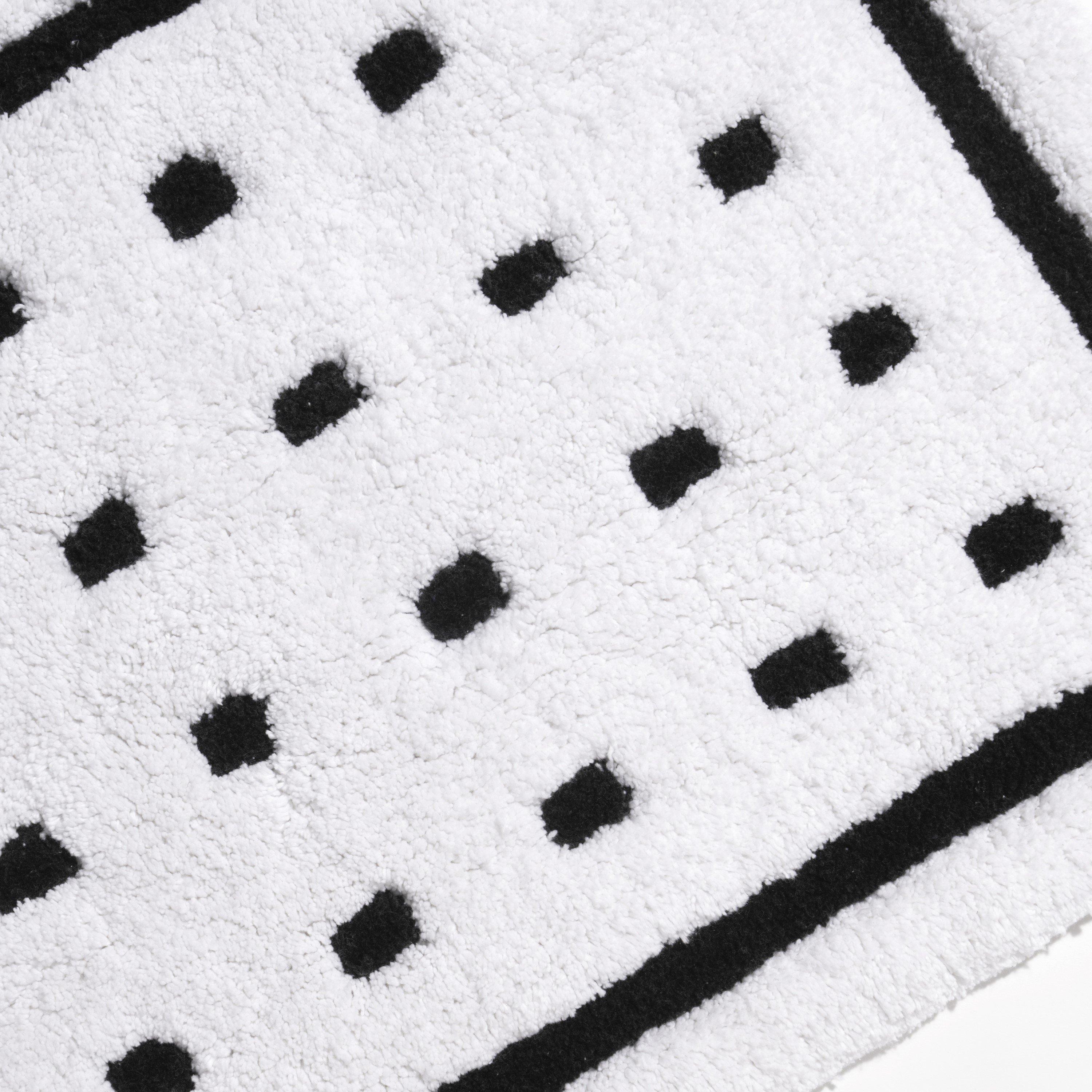White/Black - Croydex - Black Squares Bath Mat - 4