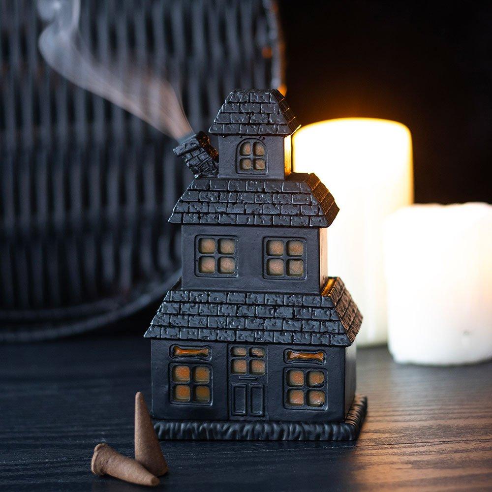 Something Different  Haunted House Incense Cone Holder Black