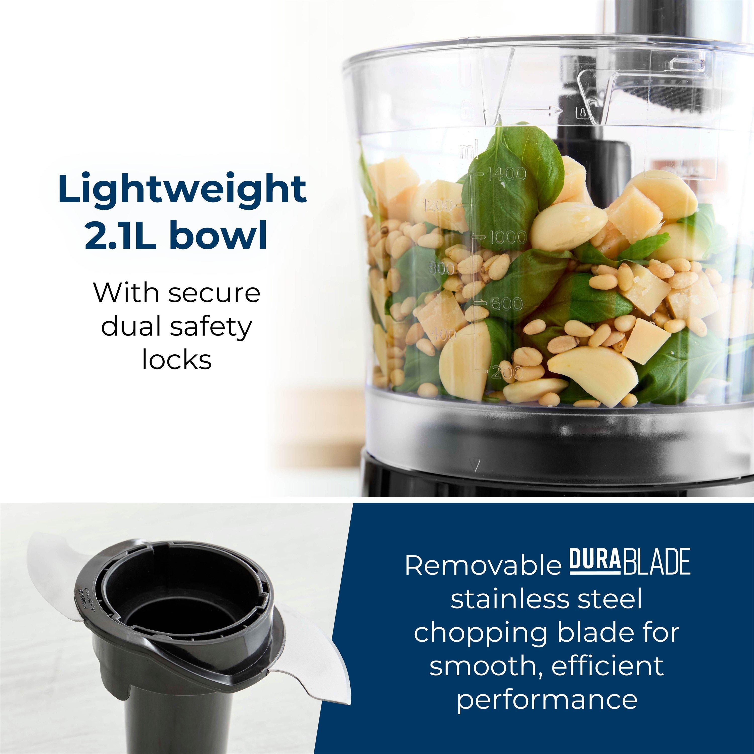 Black - Tower - Tower 1000W 2.1L Food Processor with 2 Speeds - 5