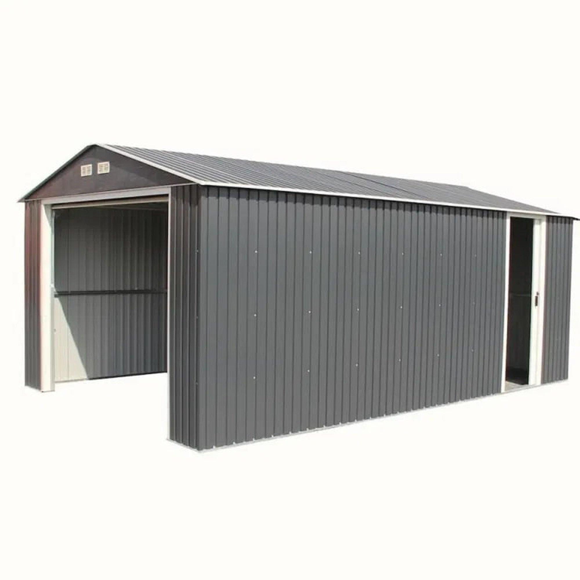 Grey - Store More - Sapphire Olympian Fronted Apex Metal Garage - 8