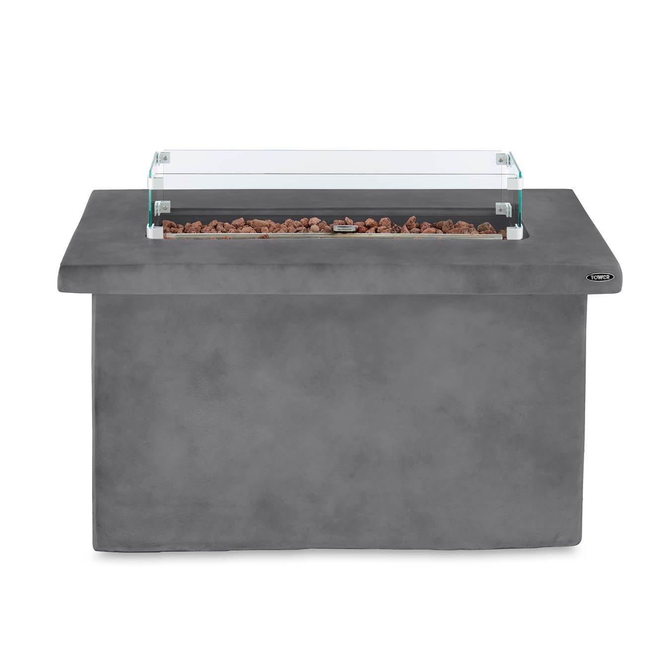 Grey - Tower - Magna Rectangular Gas Fire Pit - 1