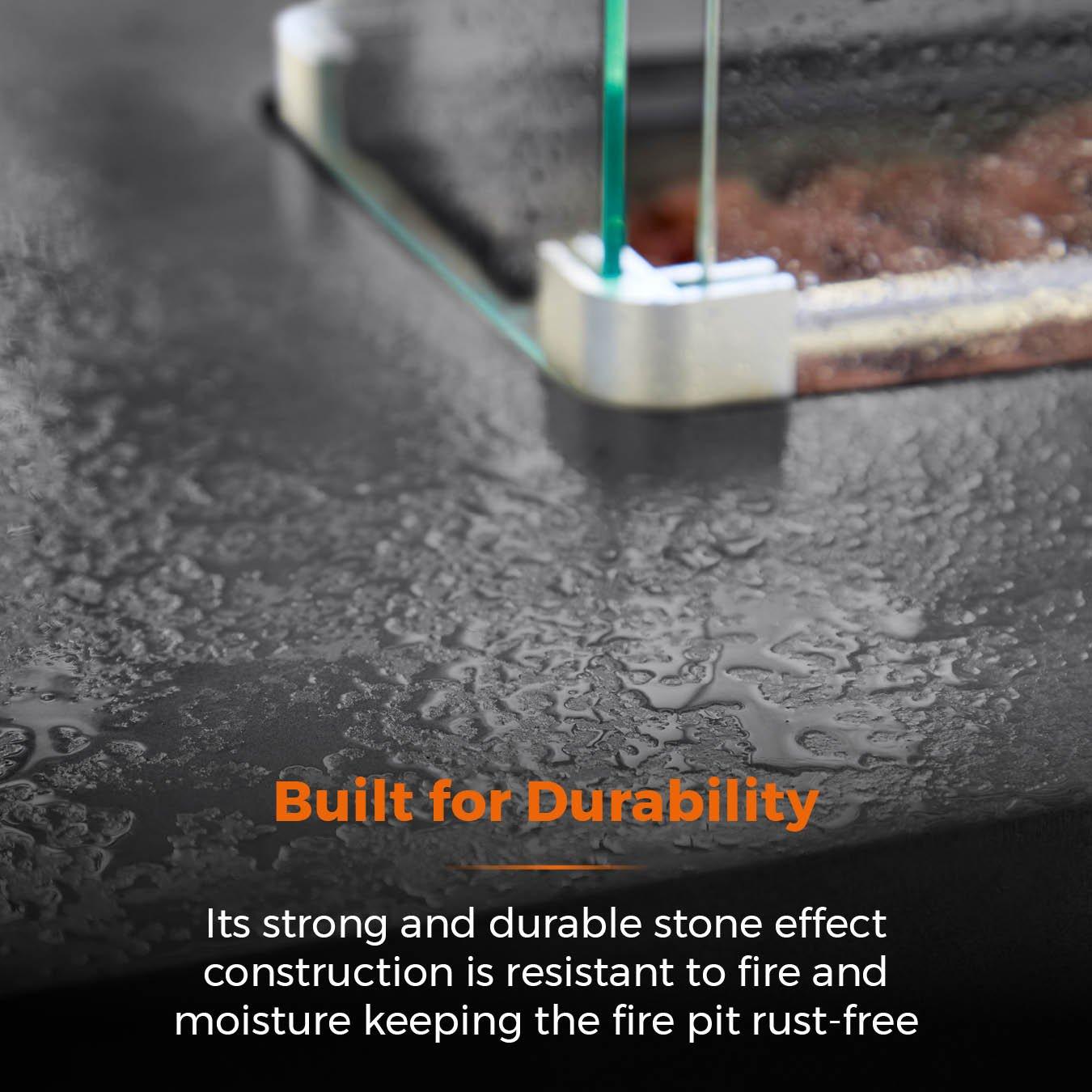 Grey - Tower - Magna Rectangular Gas Fire Pit - 4