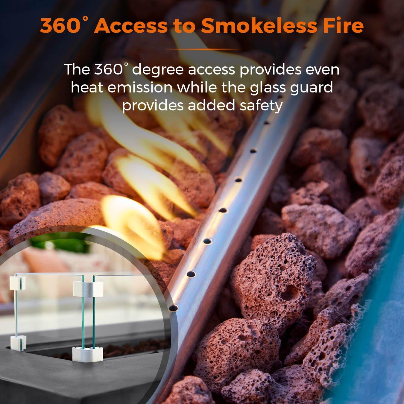 Grey - Tower - Magna Rectangular Gas Fire Pit - 6