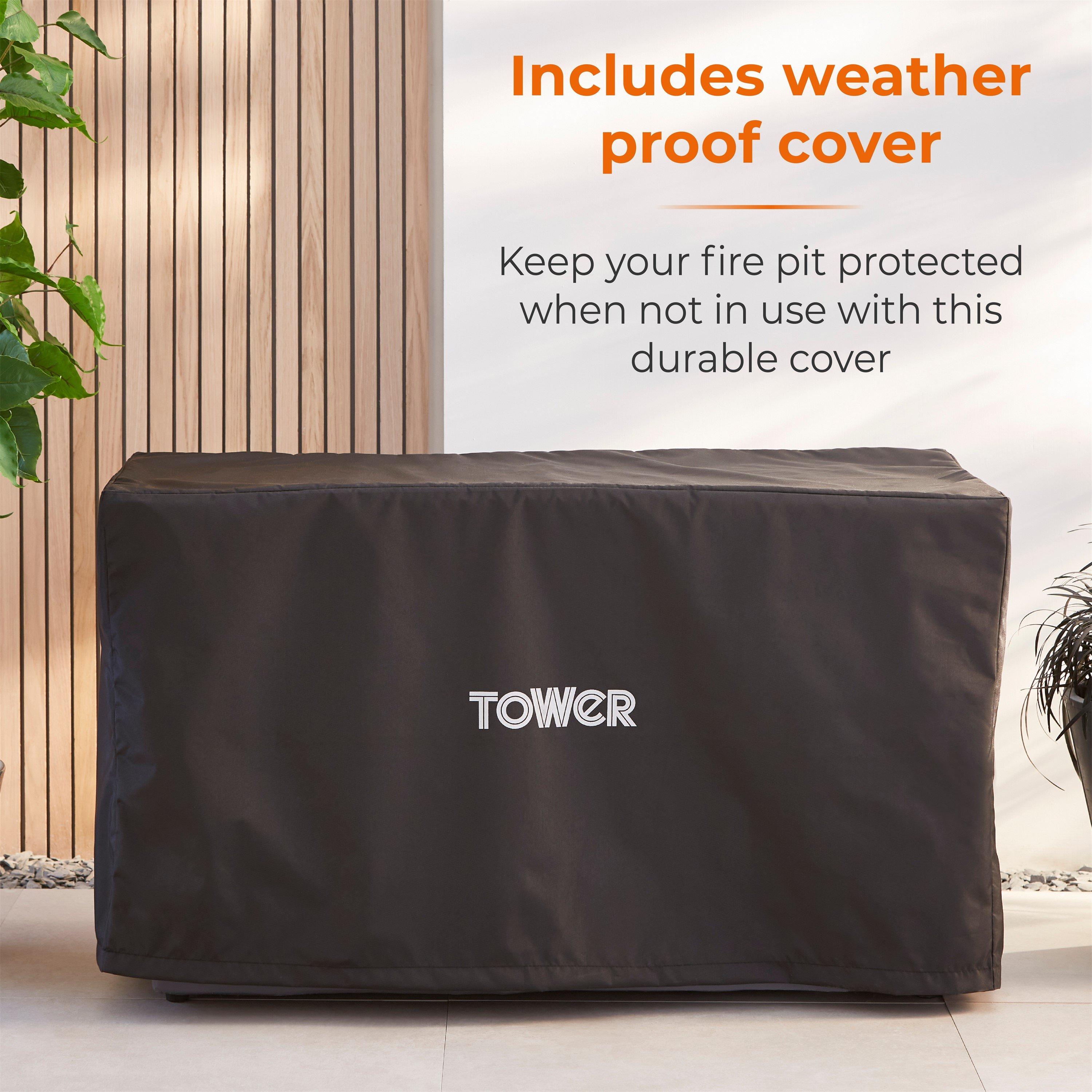 Grey - Tower - Magna Rectangular Gas Fire Pit - 10