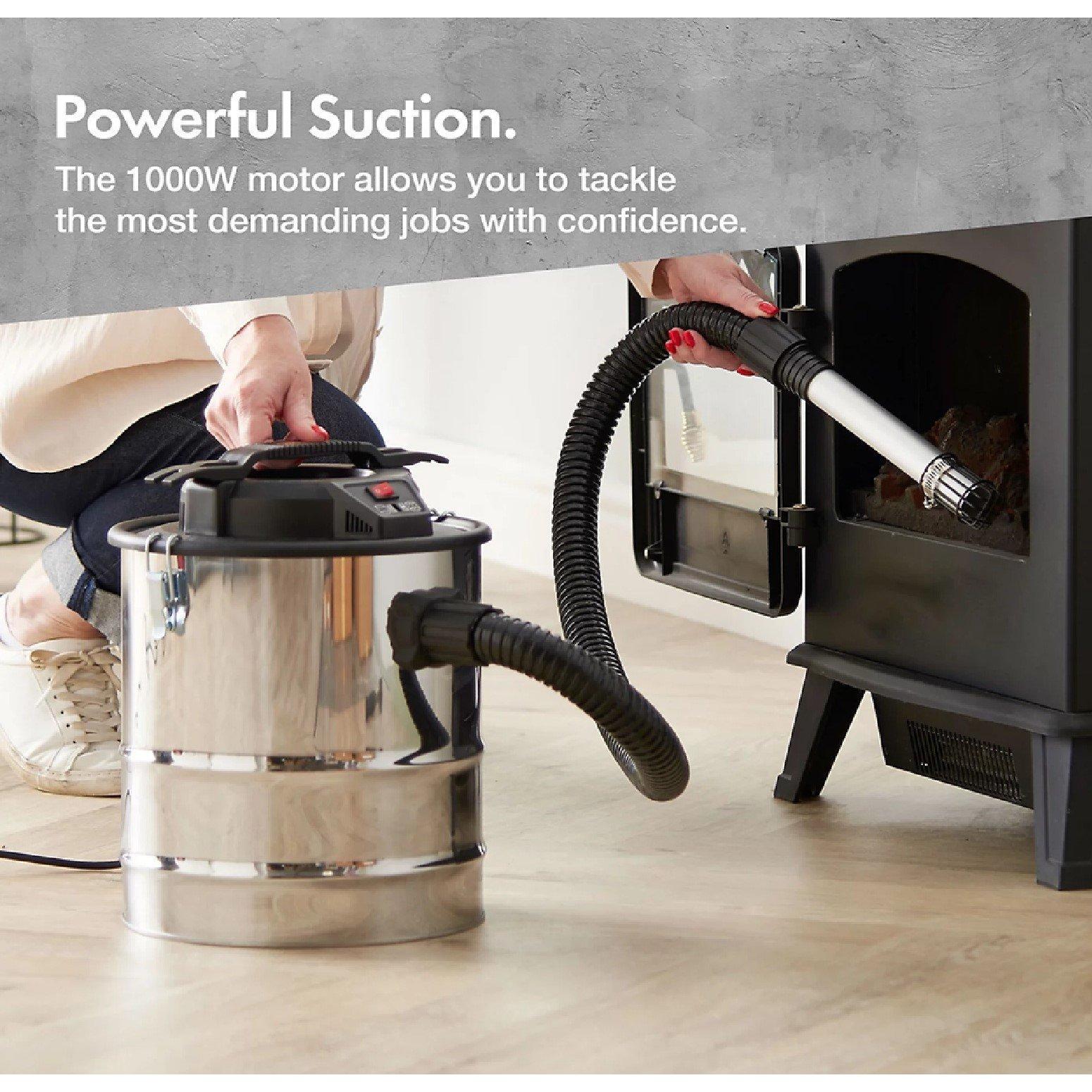 Silver - VonHaus - 15L Ash Vacuum Cleaner 1000W - 2