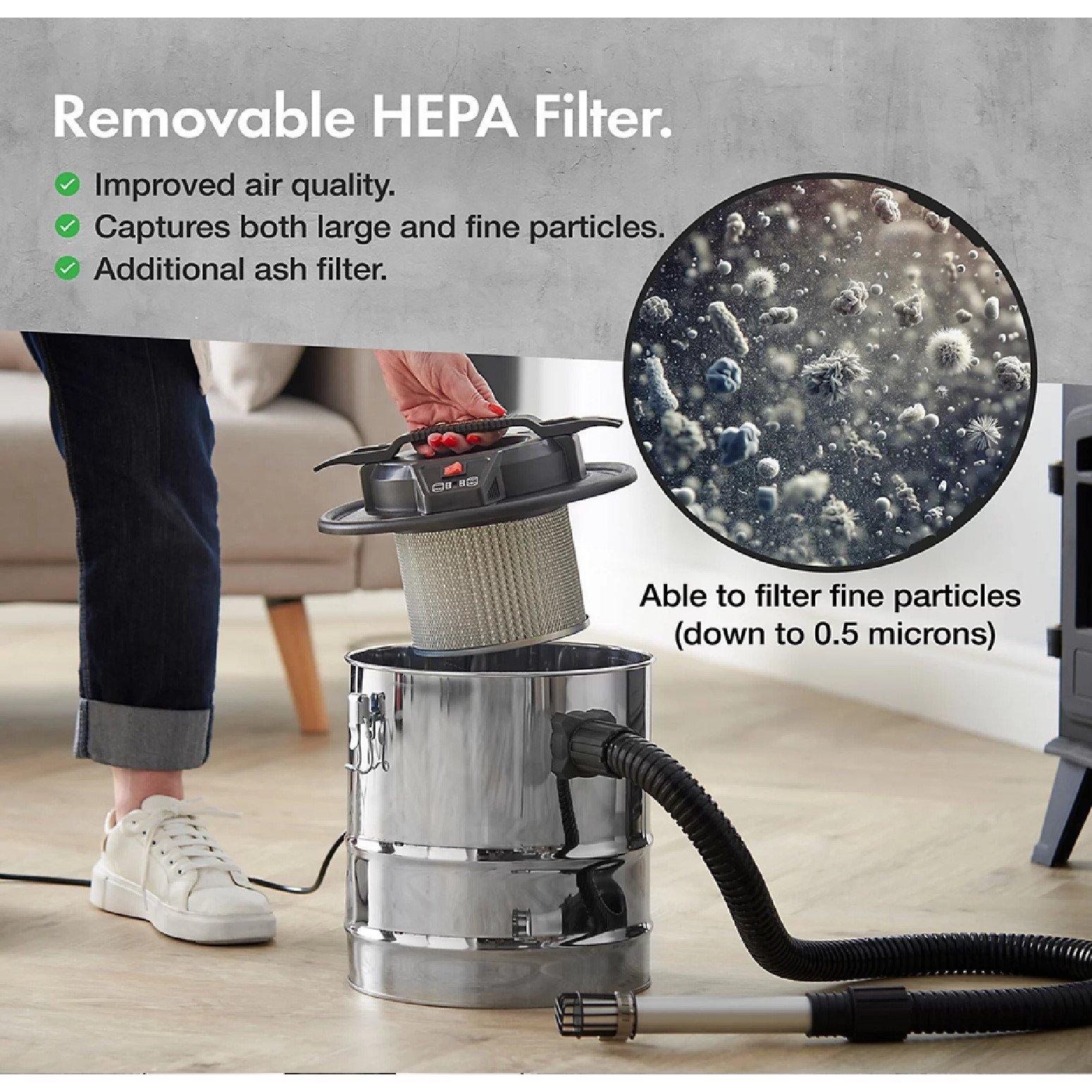 Silver - VonHaus - 15L Ash Vacuum Cleaner 1000W - 4