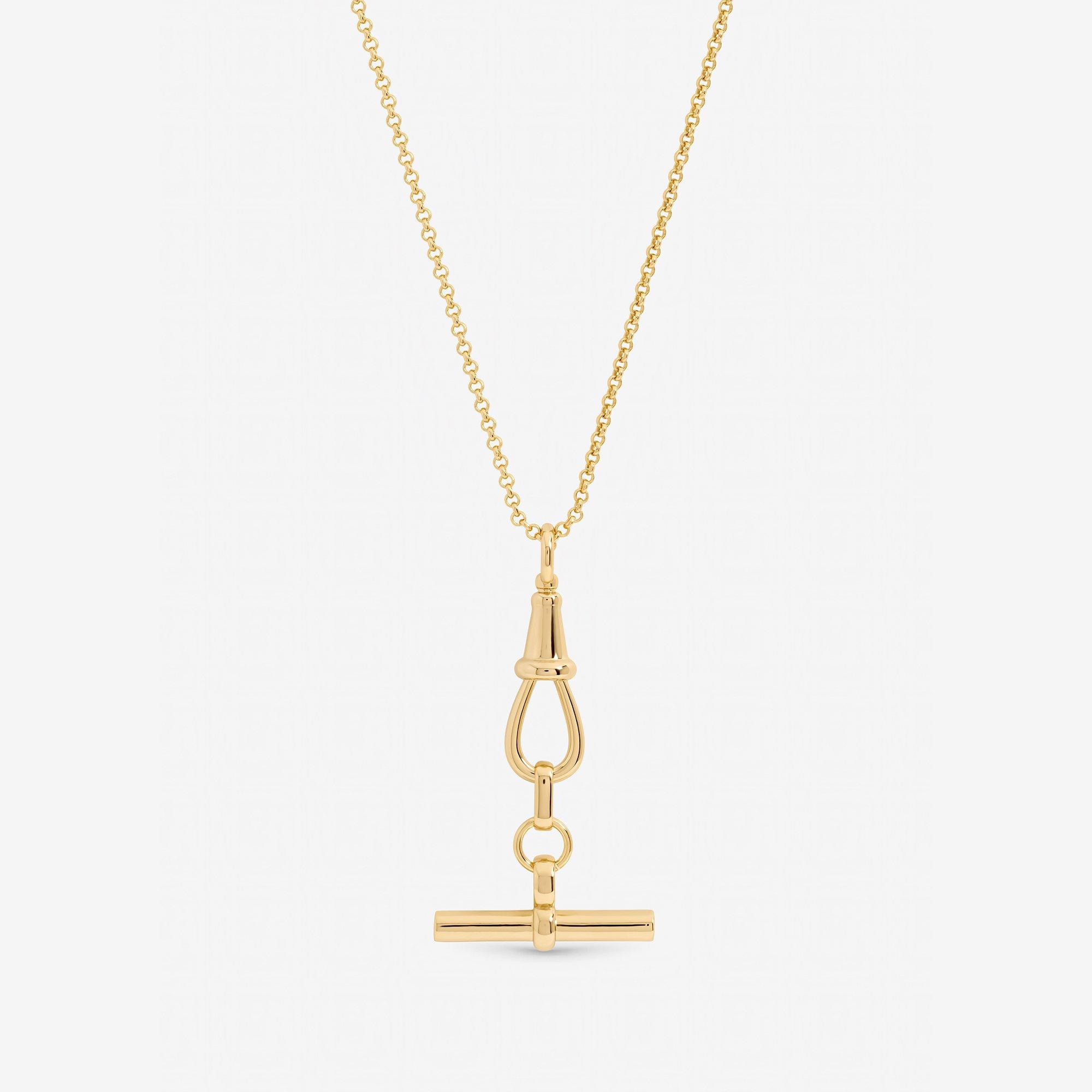 Gold - Jon Richard - Gold Plated Pave T Bar Necklace - 1