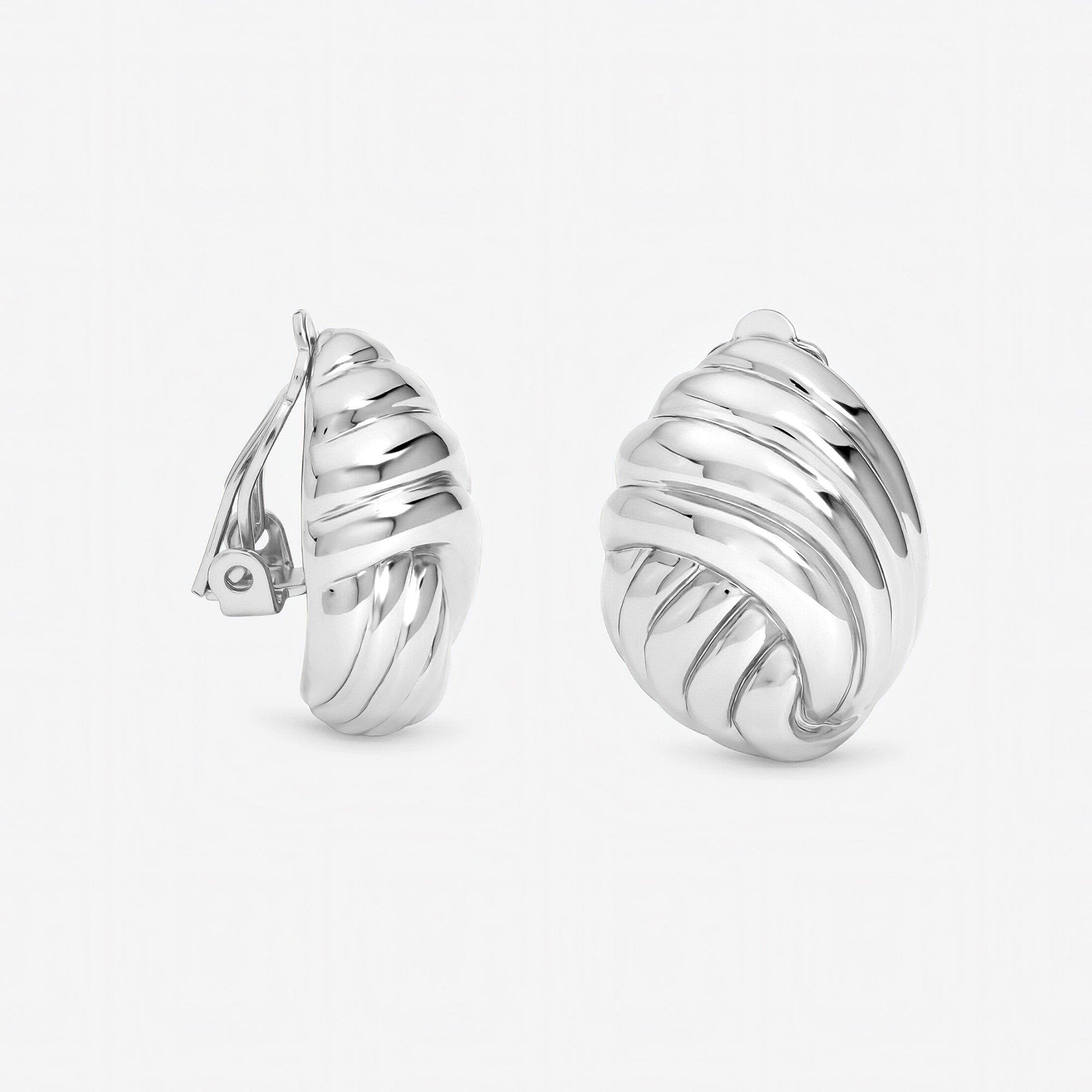 Silver - Jon Richard - Silver Plated Shell Clip Earrings - 1