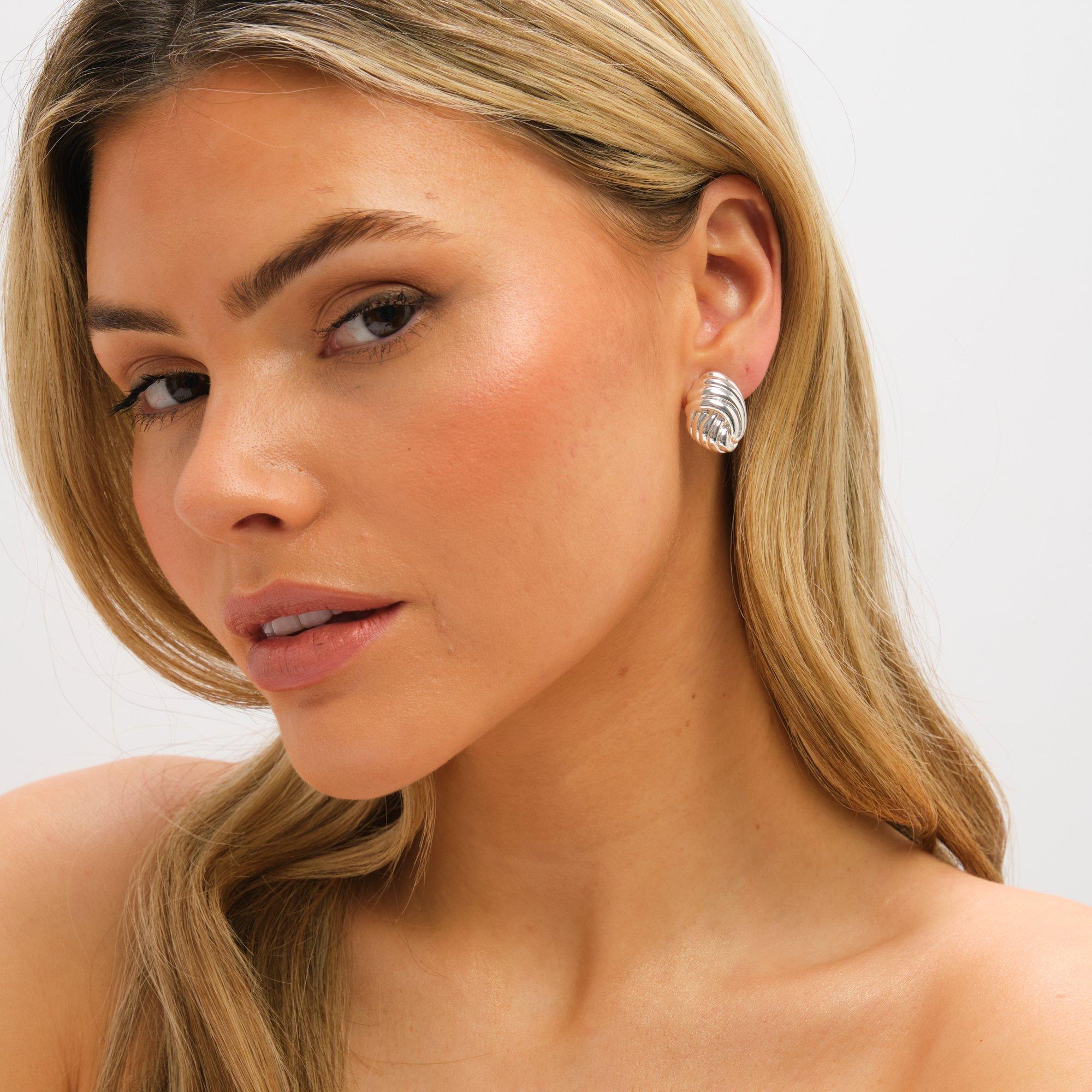 Silver - Jon Richard - Silver Plated Shell Clip Earrings - 3