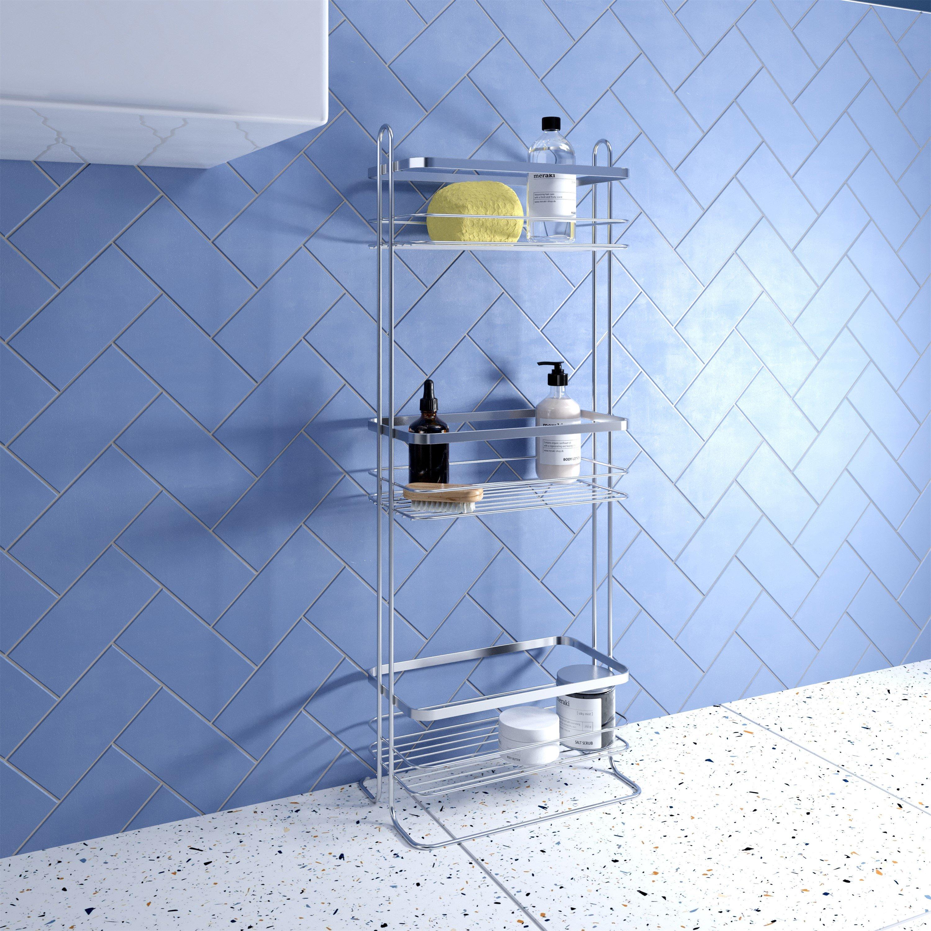 Chrome - Croydex - Three Tier Bathroom Storage Basket - 1