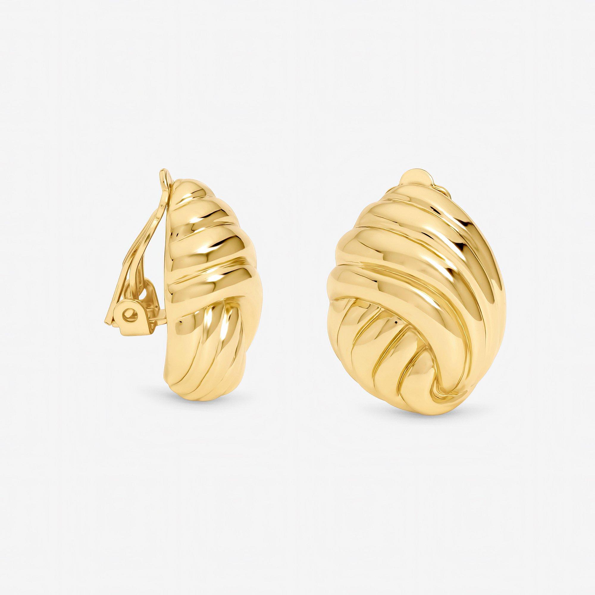 Jon Richard Gold Plated Shell Clip Earrings