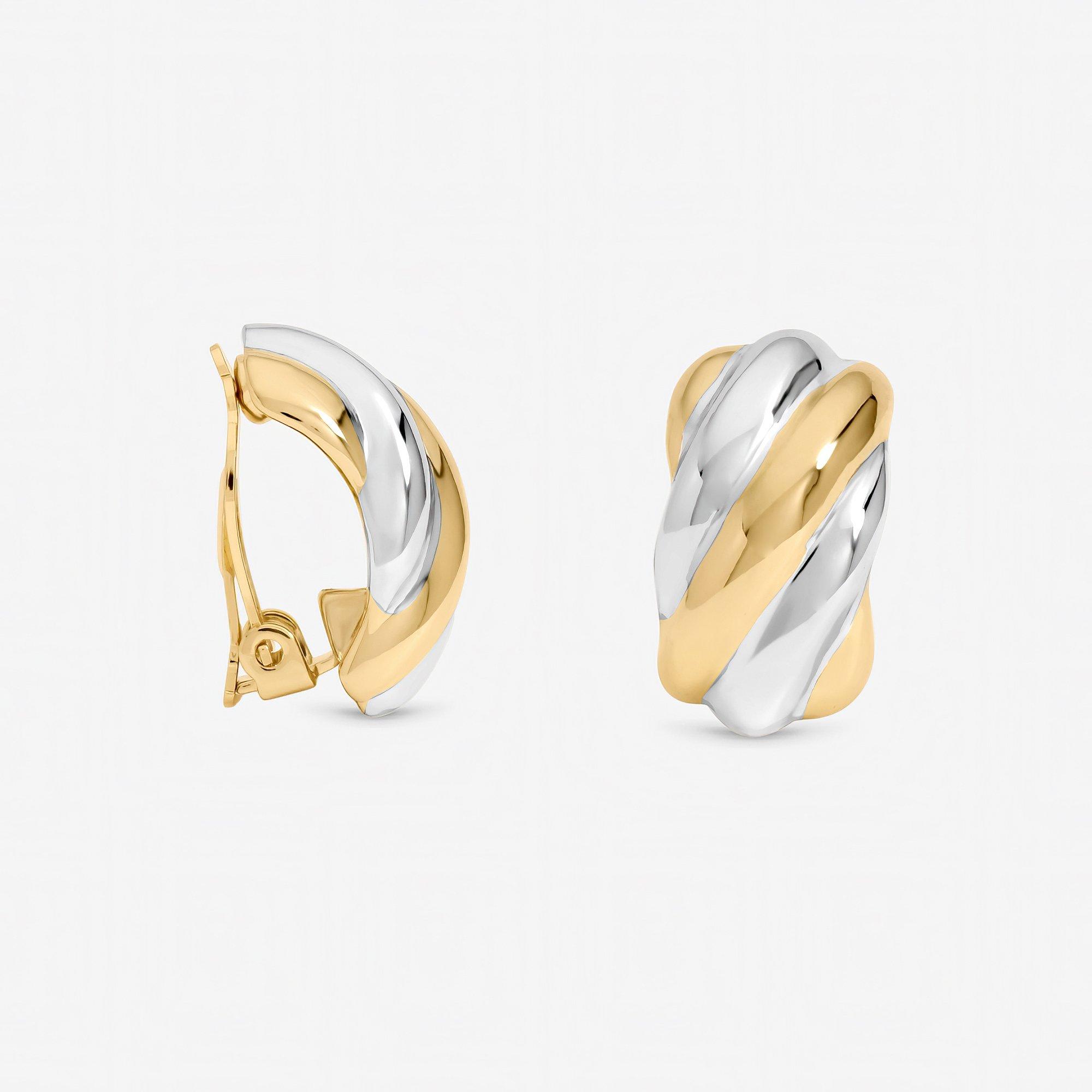 Jon Richard Two Tone Clip Earrings